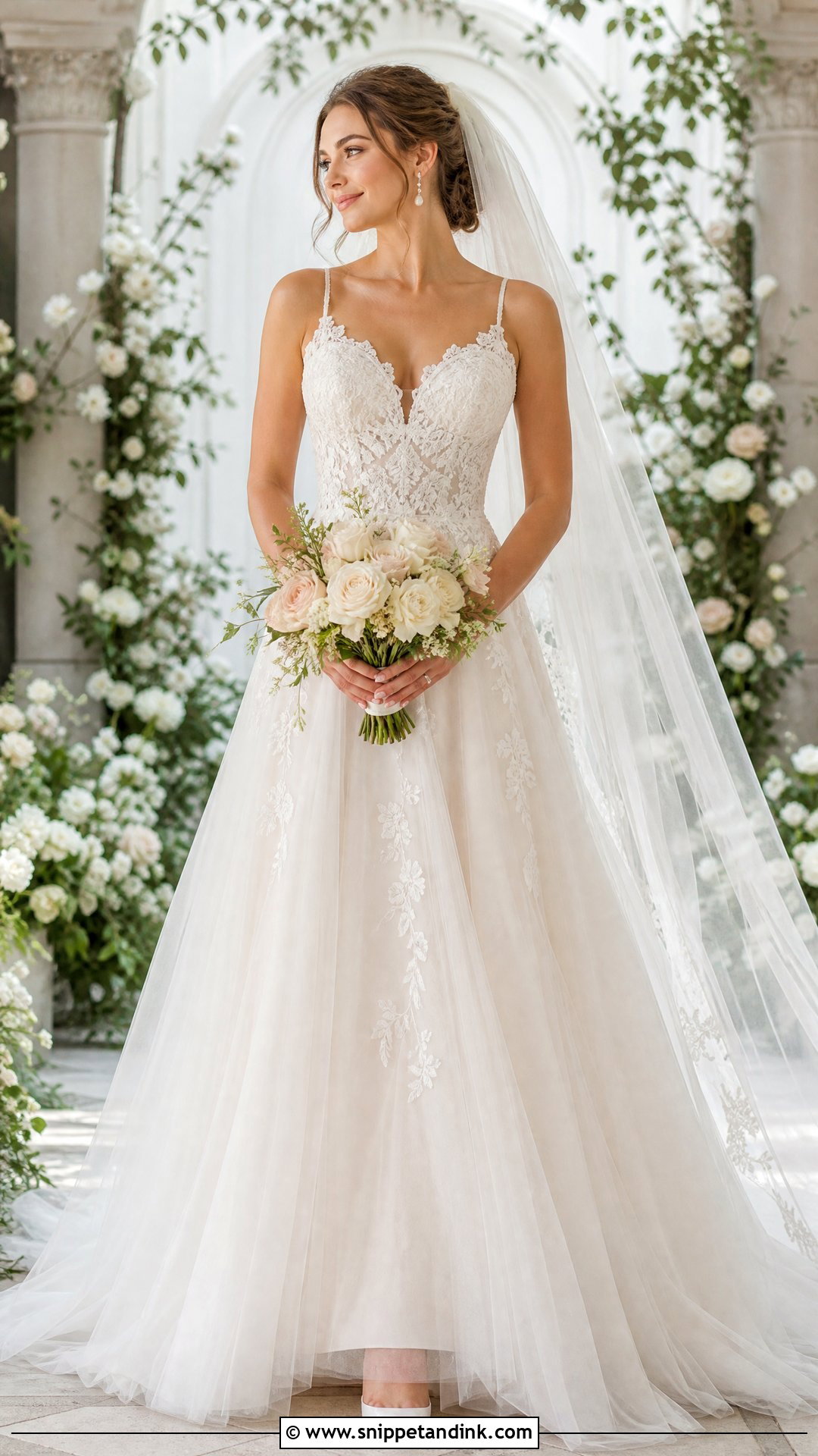A Line Tulle Wedding Dress - Snippet and Ink - 20 Angelic Wedding Dress Ideas