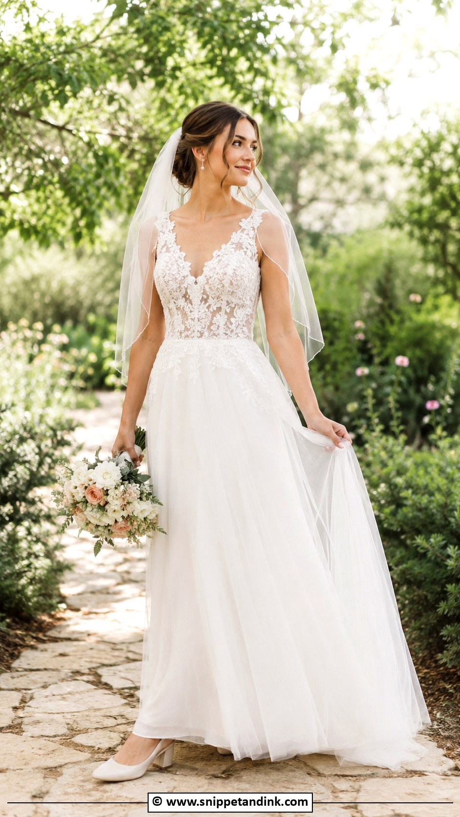 A Line Tulle Wedding Dress - Snippet and Ink - 30 Tulle Wedding Dress Ideas
