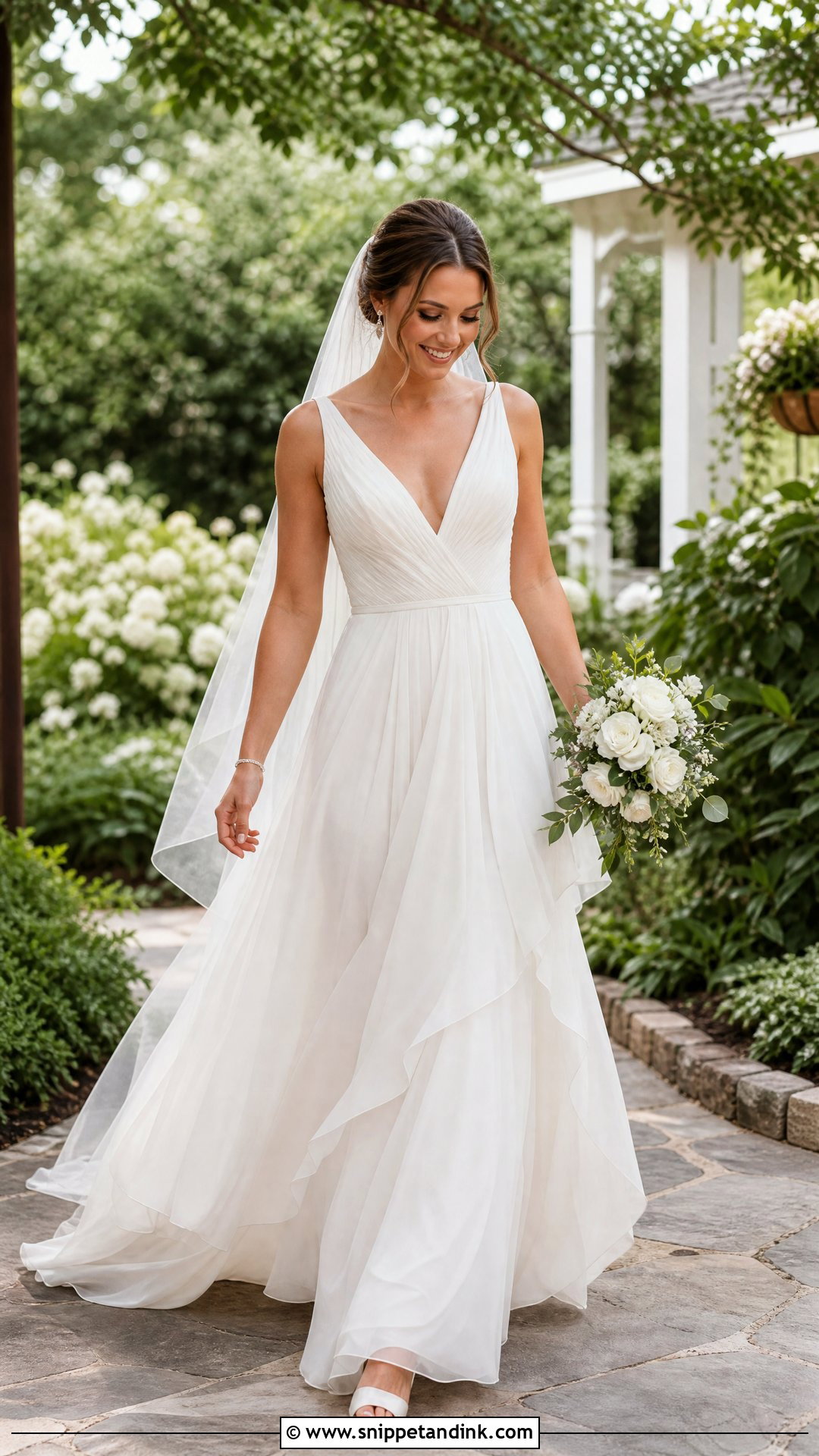 A Line Waterfall Wedding Dress - Snippet and Ink - 20 Waterfall Wedding Dress Ideas