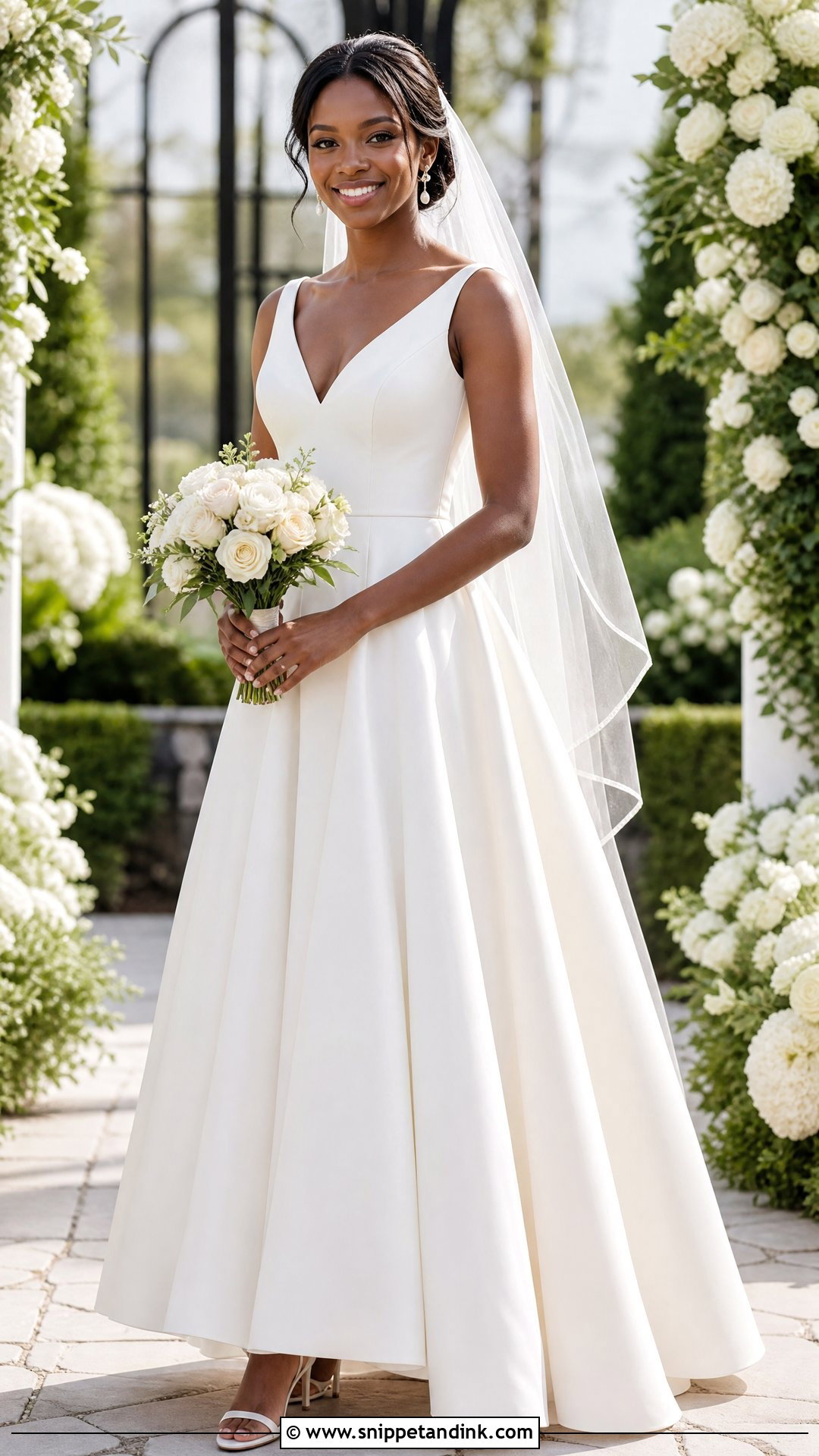 A Line Wedding Dress - Snippet and Ink - 25 Black People Wedding Dresses