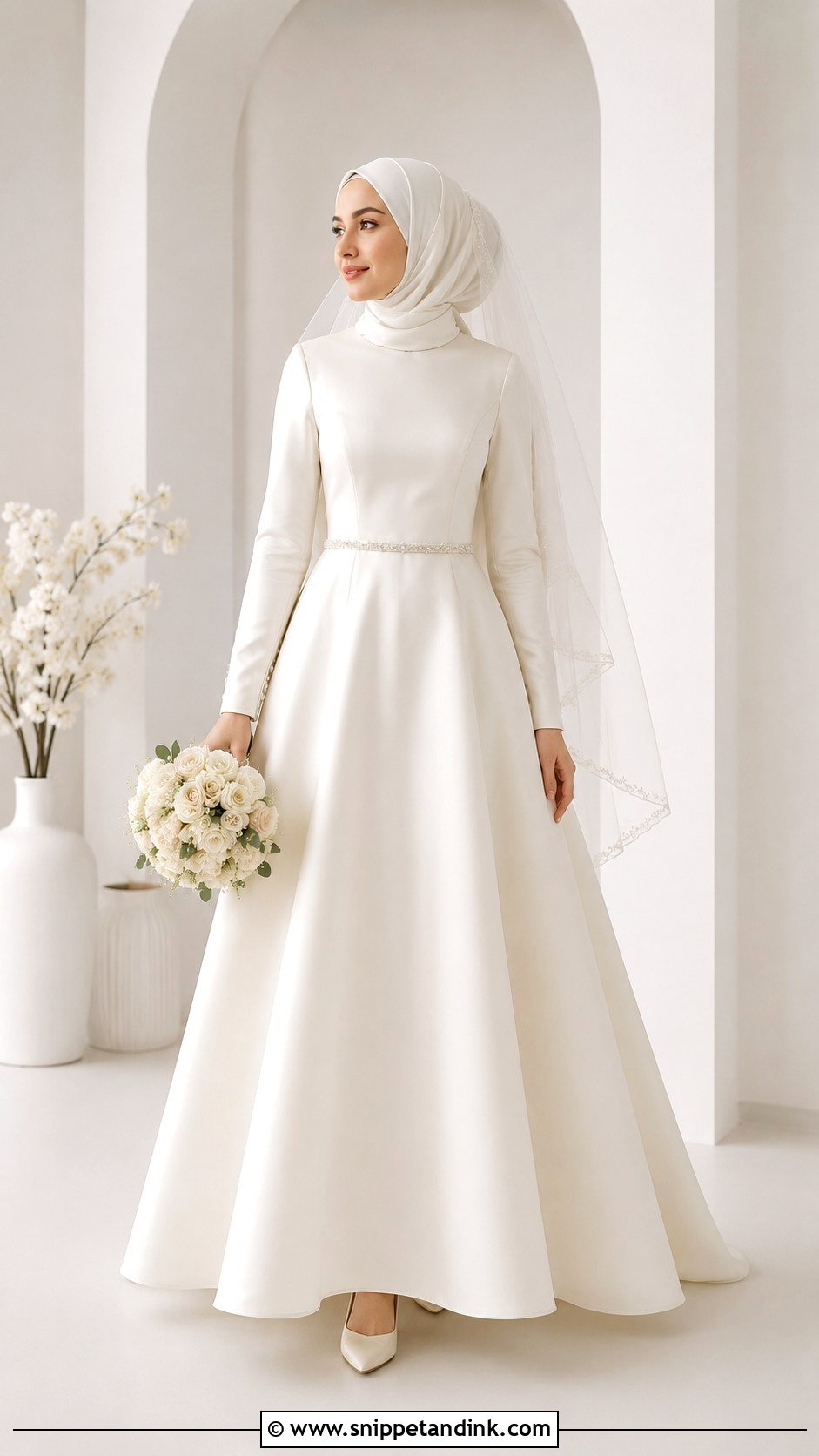 A Line Wedding Dress Hijab - Snippet and Ink - 35 Wedding Dress Hijab Ideas
