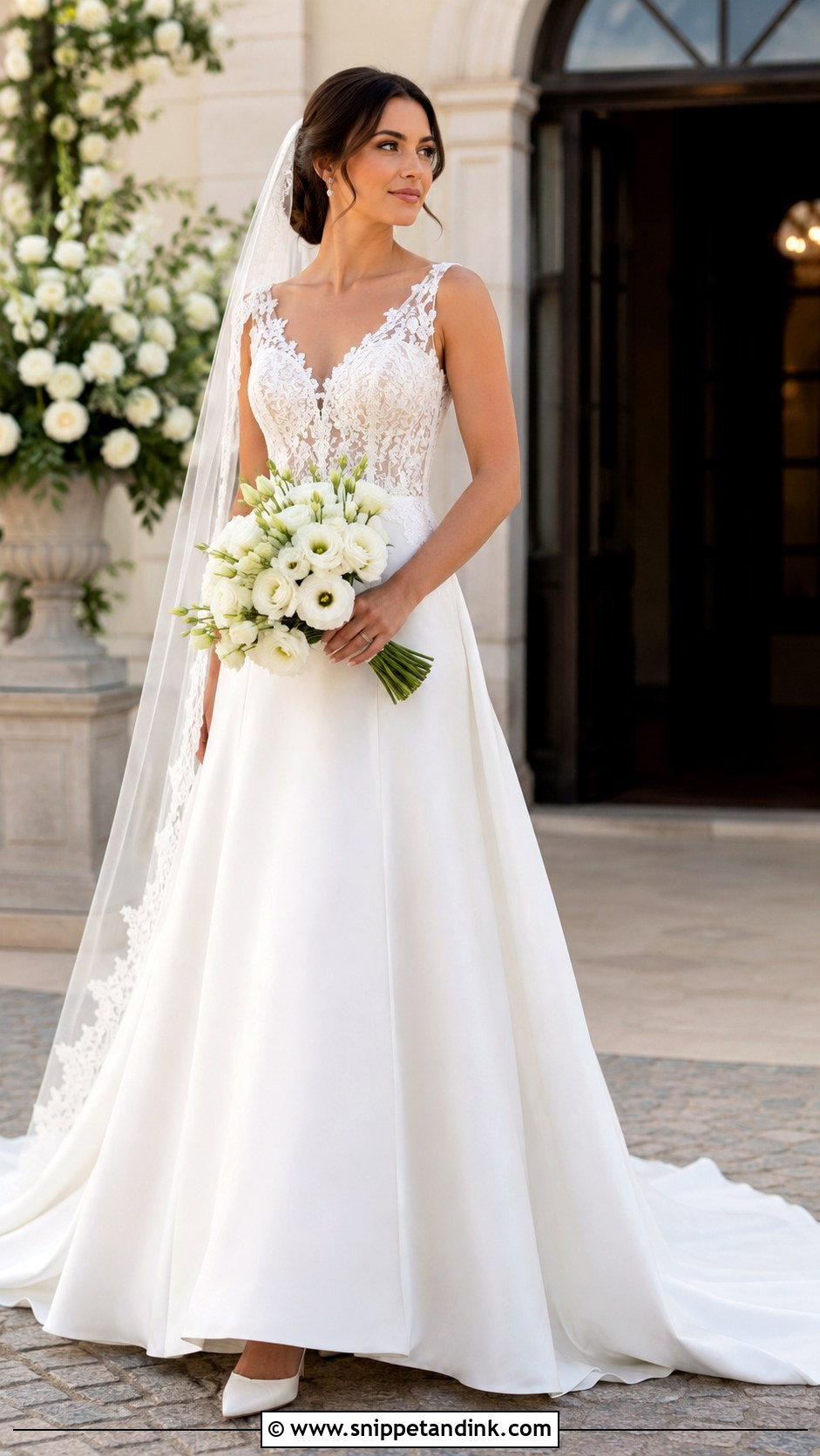 A Line Wedding Dress With Chapel Train - Snippet and Ink - 20 Classic a Line Wedding Dress Ideas