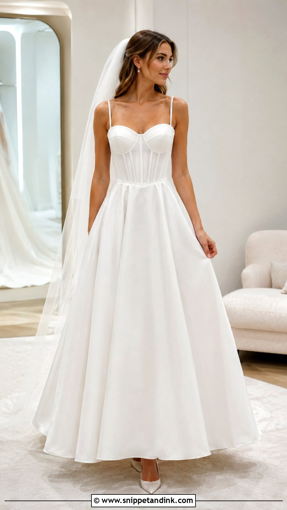 A Line Wedding Dress With Corset Bodice - Snippet and Ink - 25 Hourglass Wedding Dress Ideas