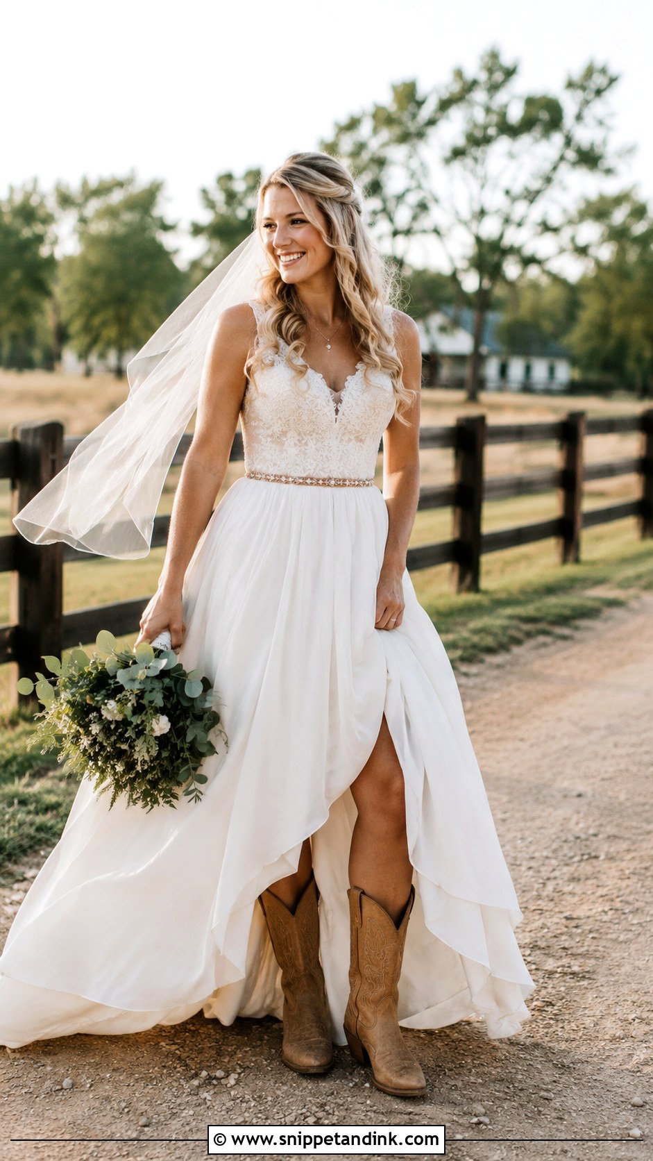 A Line Wedding Dress With Cowboy Boots - Snippet and Ink - 25 Wedding Dress with Cowboy Boots Ideas