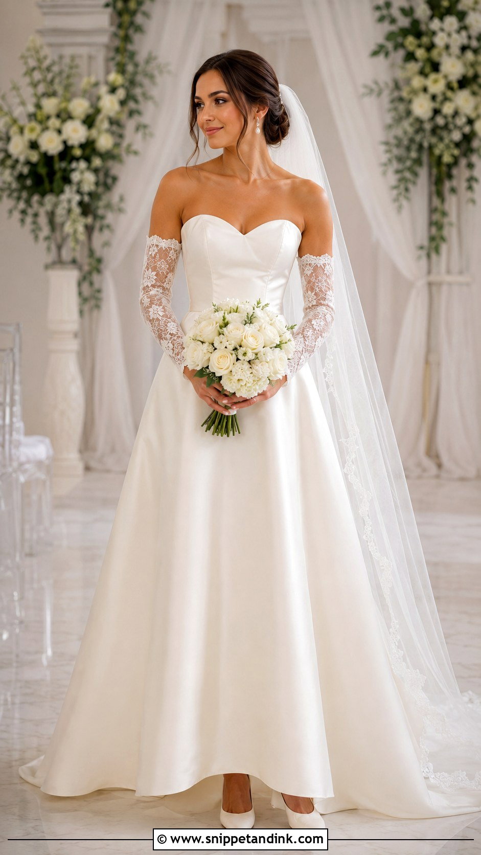 A Line Wedding Dress With Detachable Sleeves - Snippet and Ink - 20 A Shape Wedding Dress Ideas