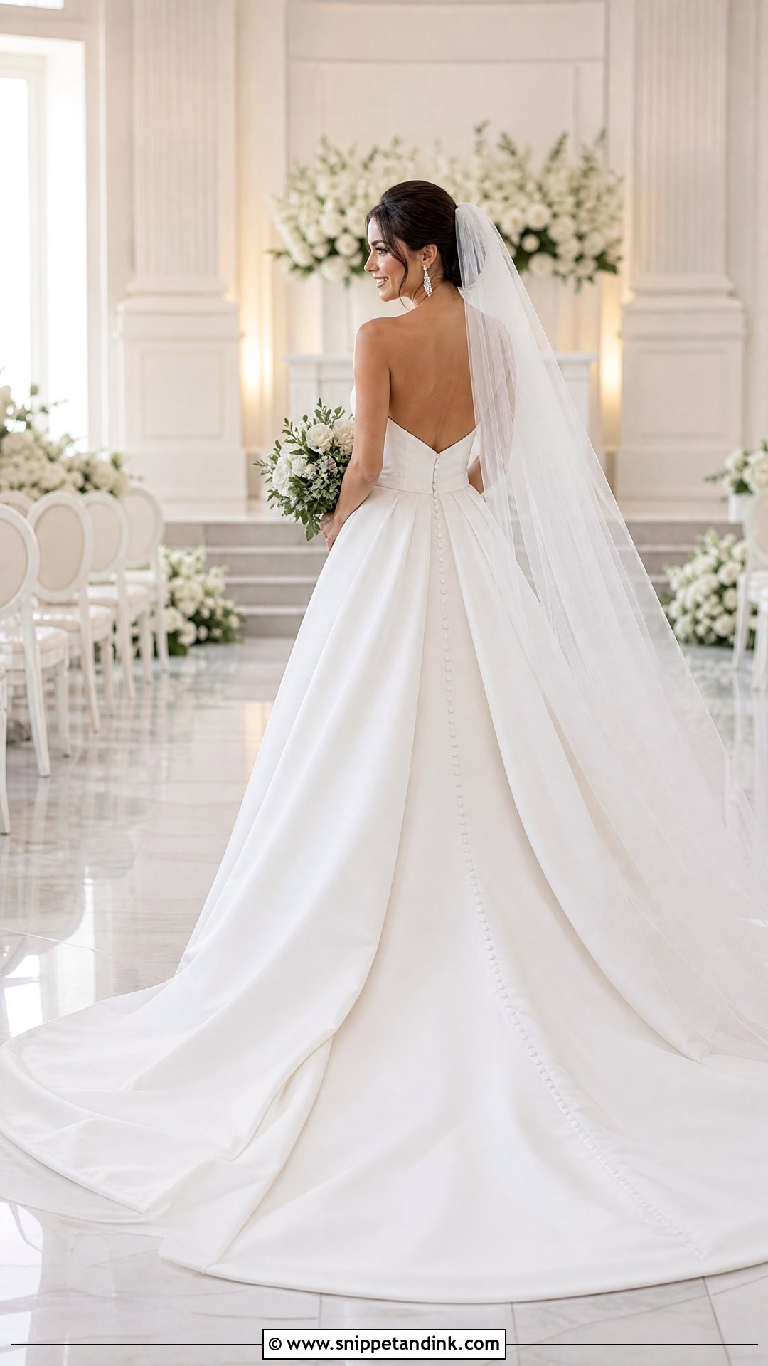 A Line Wedding Dress With Detachable Train Skirt - Snippet and Ink - 20 Removable Skirt Wedding Dress Ideas