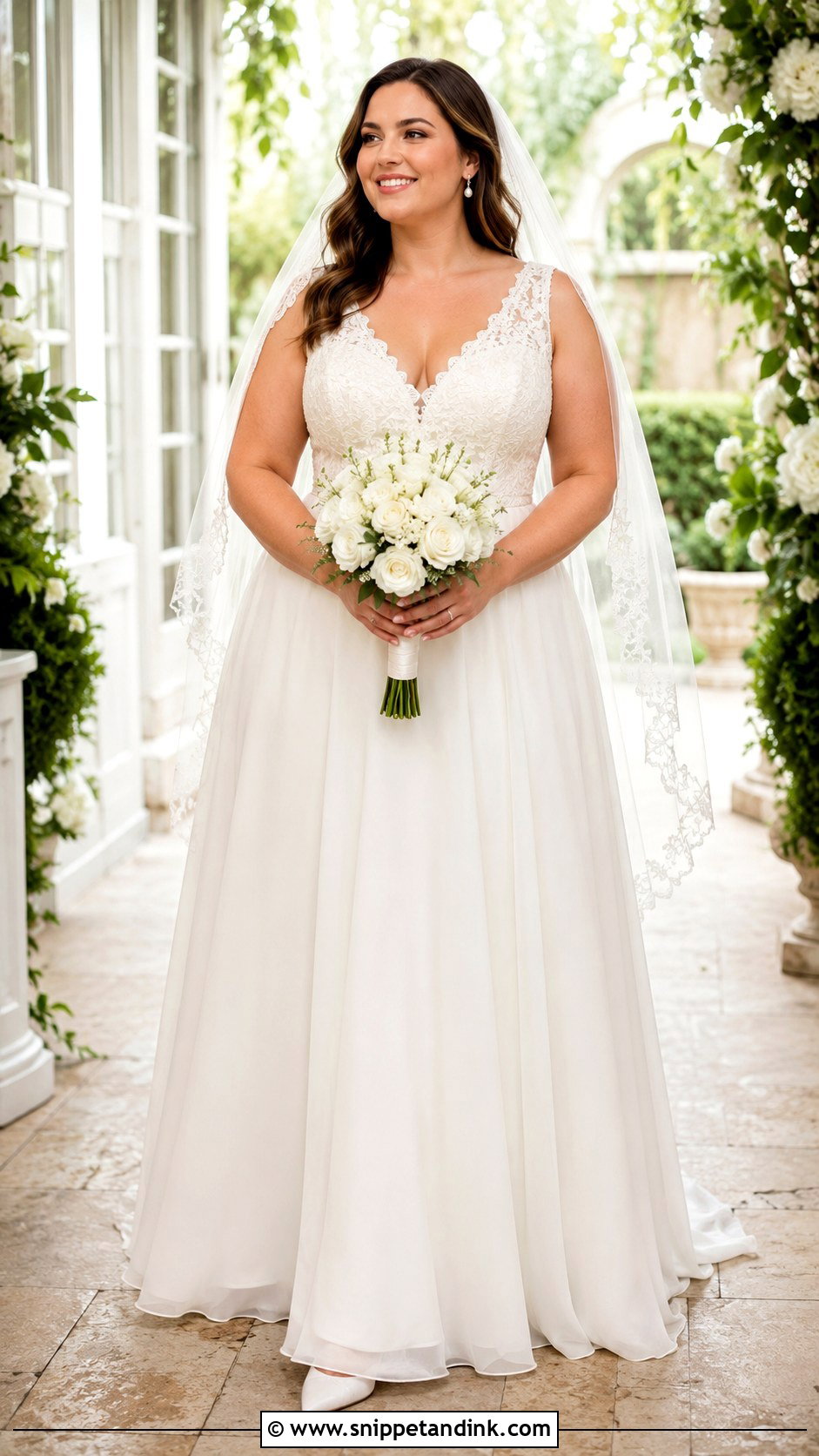 A Line Wedding Dress With Lace Bodice - Snippet and Ink - 20 Wedding Dresses for Midsize Brides