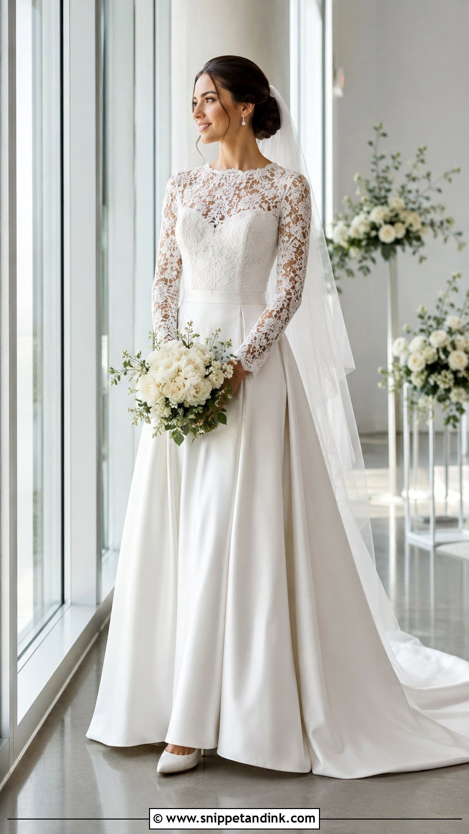 A Line Wedding Dress With Lace Topper - Snippet and Ink - 20 Convertible Wedding Dresses