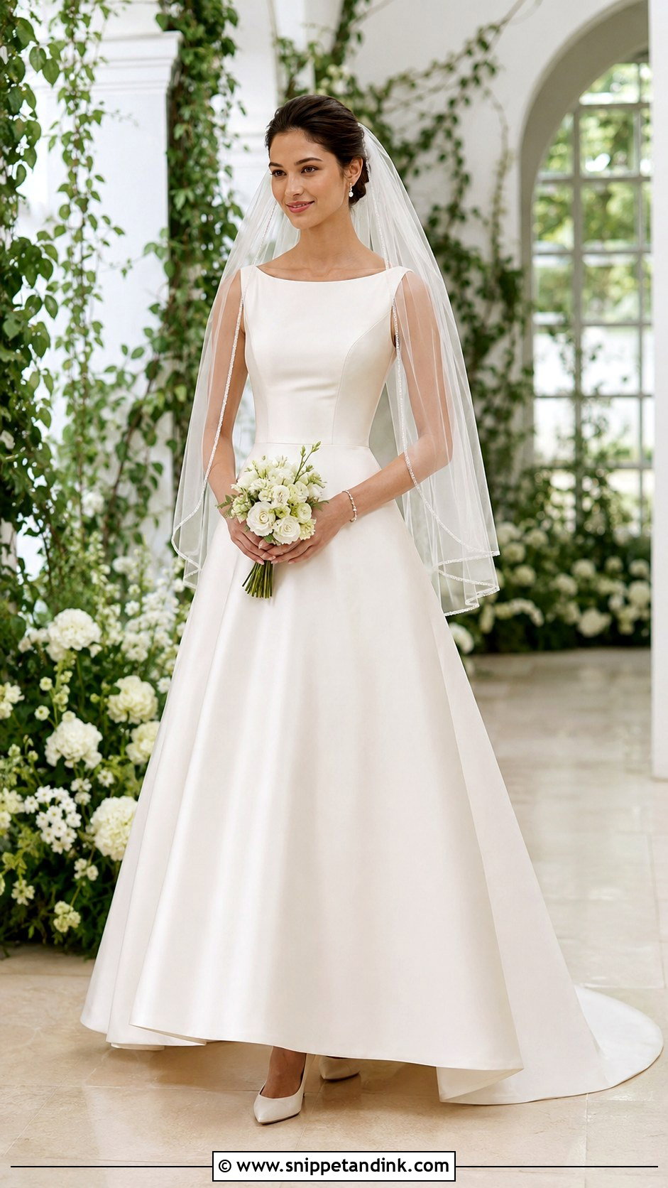 A Line Wedding Dress With Pearl Accessories - Snippet and Ink - 20 Dress for Marriage Ideas