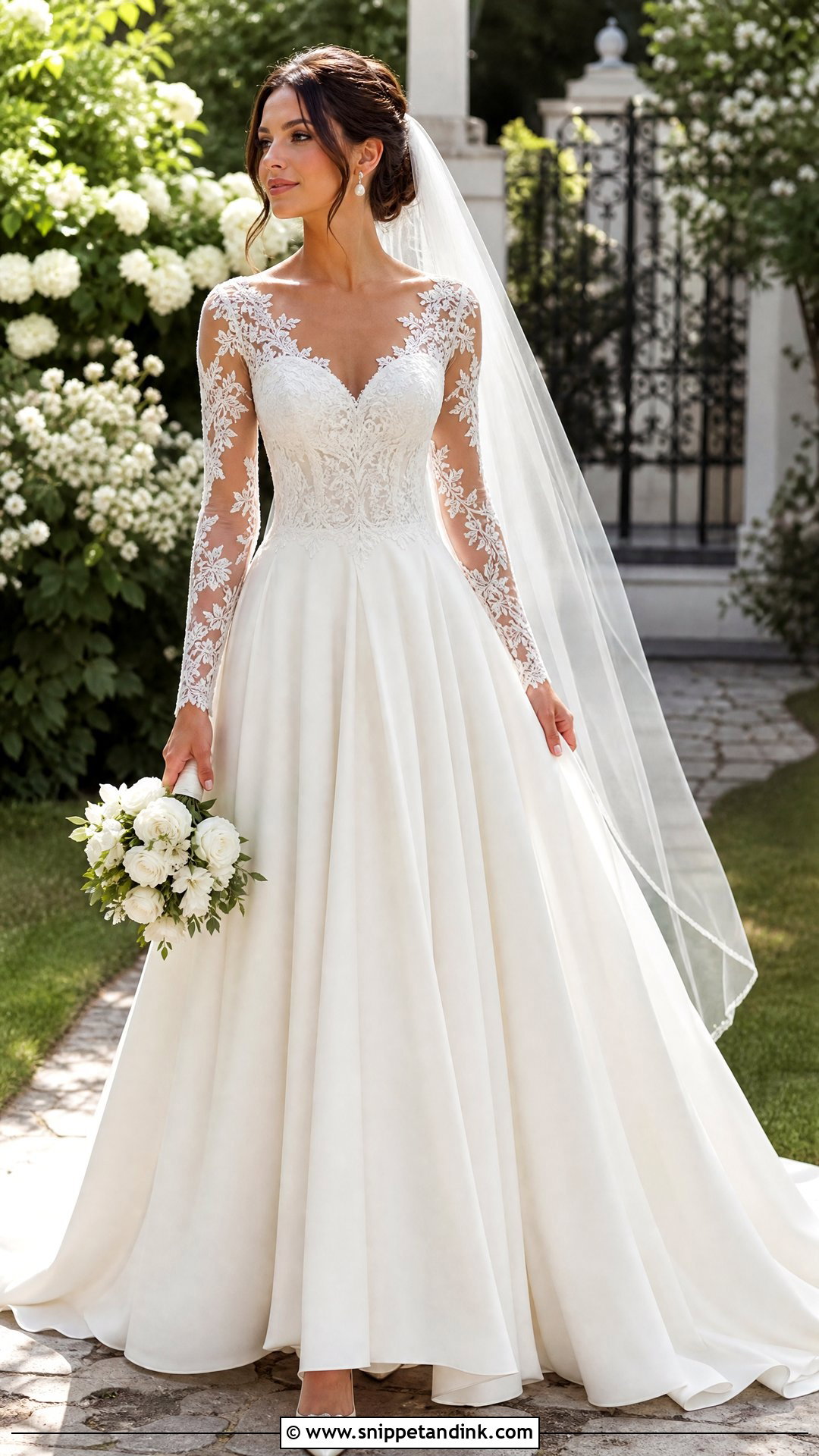 A Line Wedding Dress With Removable Lace Sleeves - Snippet and Ink - 20 Wedding Dress with Removable Sleeves