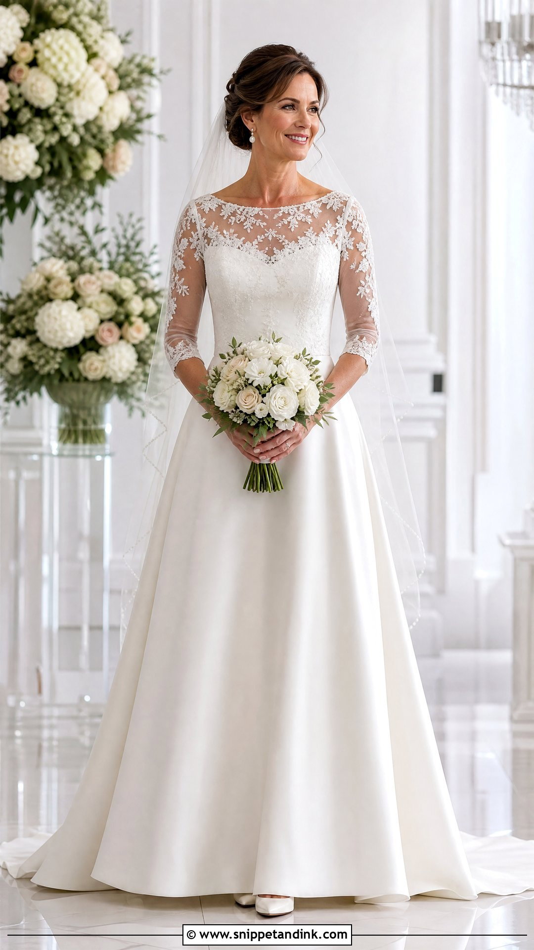 A Line Wedding Dress With Sleeves - Snippet and Ink - 20 Wedding Dress Over 40 Ideas