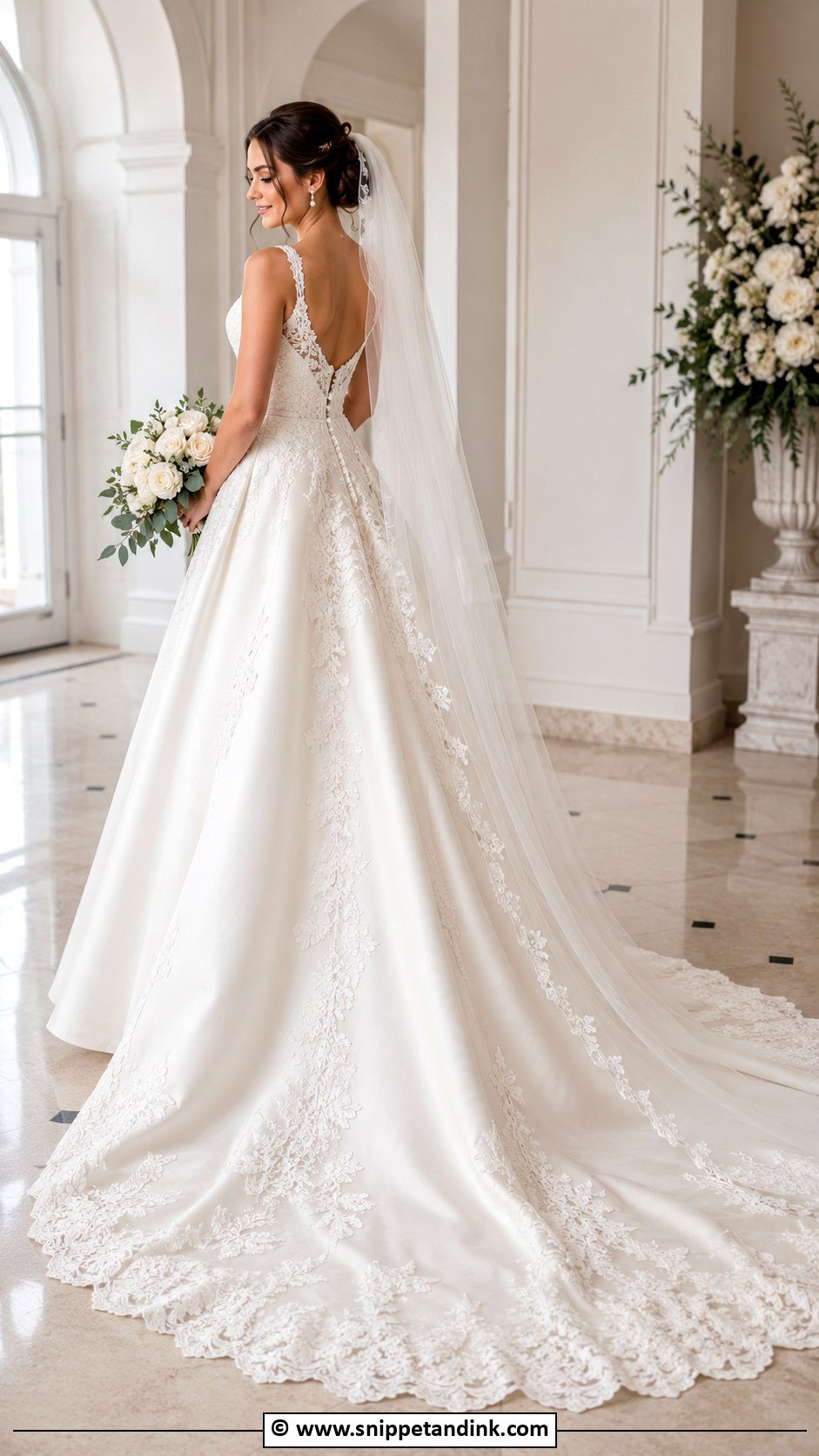 A Line Wedding Dress With Train - Snippet and Ink - 30 A-Line Wedding Dress Ideas