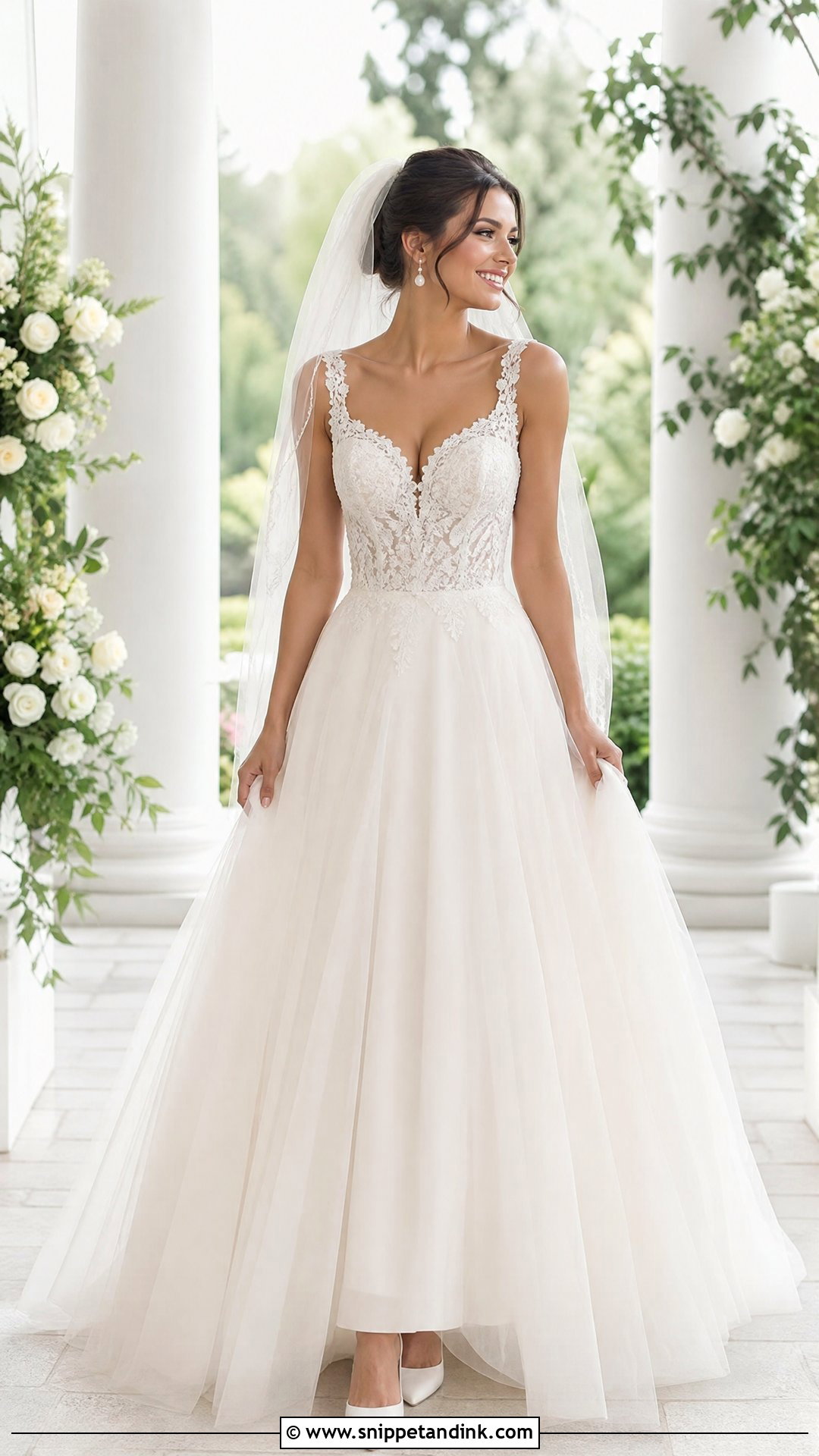 A Line Wedding Dress With Tulle Skirt - Snippet and Ink - 20 Wedding Dress with Skirt Ideas