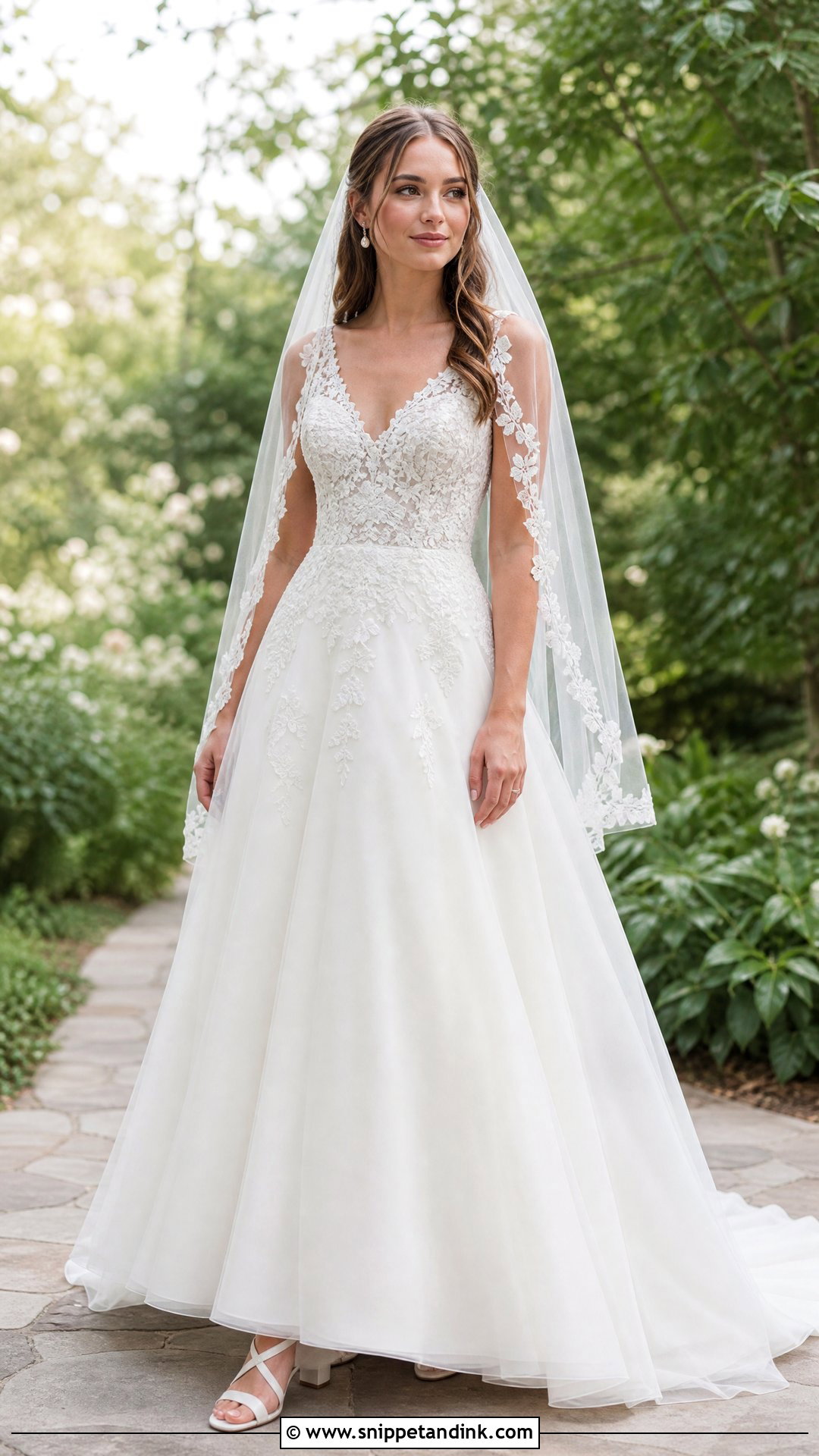 A Line Wedding Dress With Veil - Snippet and Ink - 25 Different Wedding Dress Styles