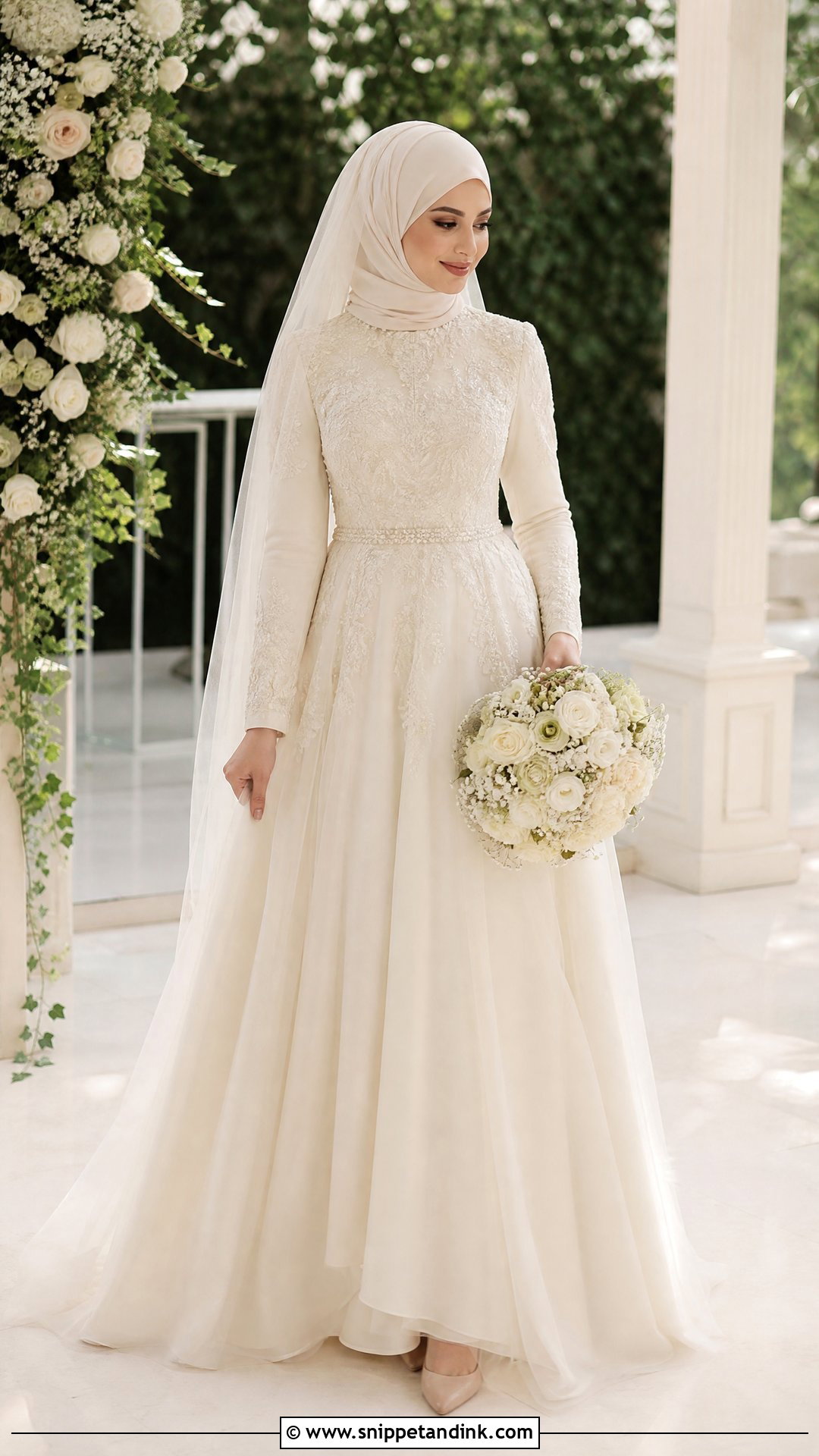 A Line Wedding Gown Hijab - Snippet and Ink - 25 Wedding Gown Hijab Ideas