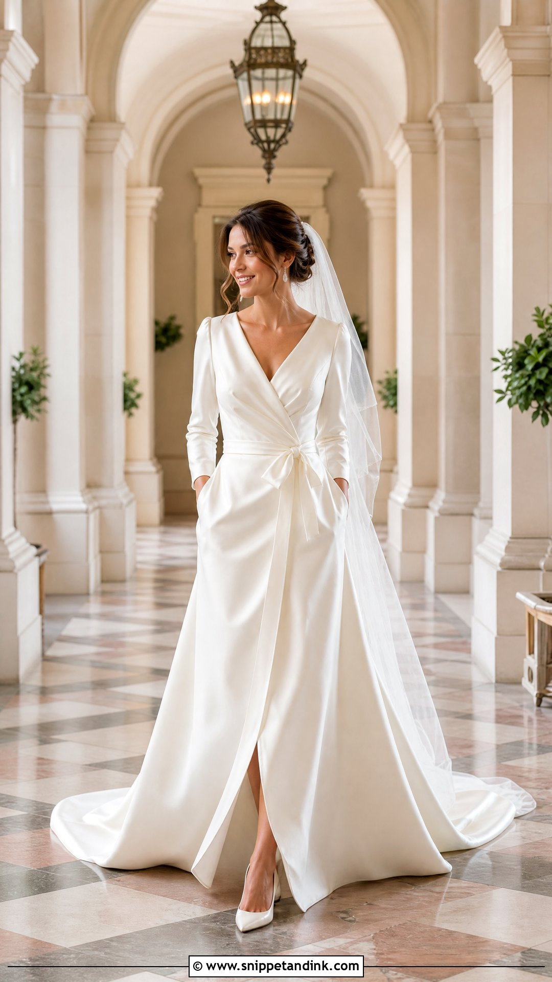 A Line Wrap Wedding Dress - Snippet and Ink - 20 Wrap Wedding Dress Ideas