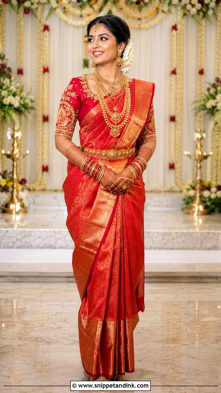 Aari Work Blouse With Bridal Saree - Snippet and Ink - 25 Traditional Blouse Designs Weddings