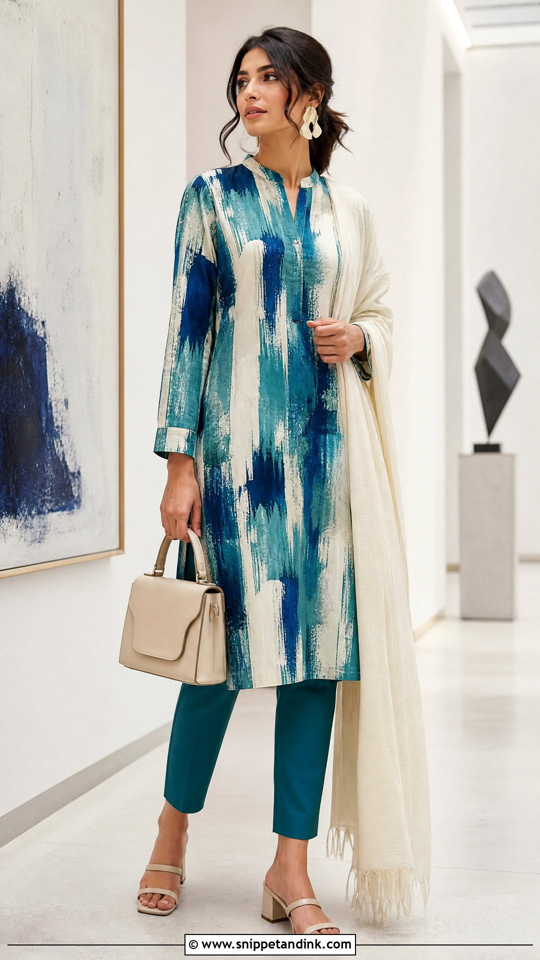 Abstract Printed Pant Salwar Suit - Snippet and Ink - 20 Printed Salwar Suit Ideas