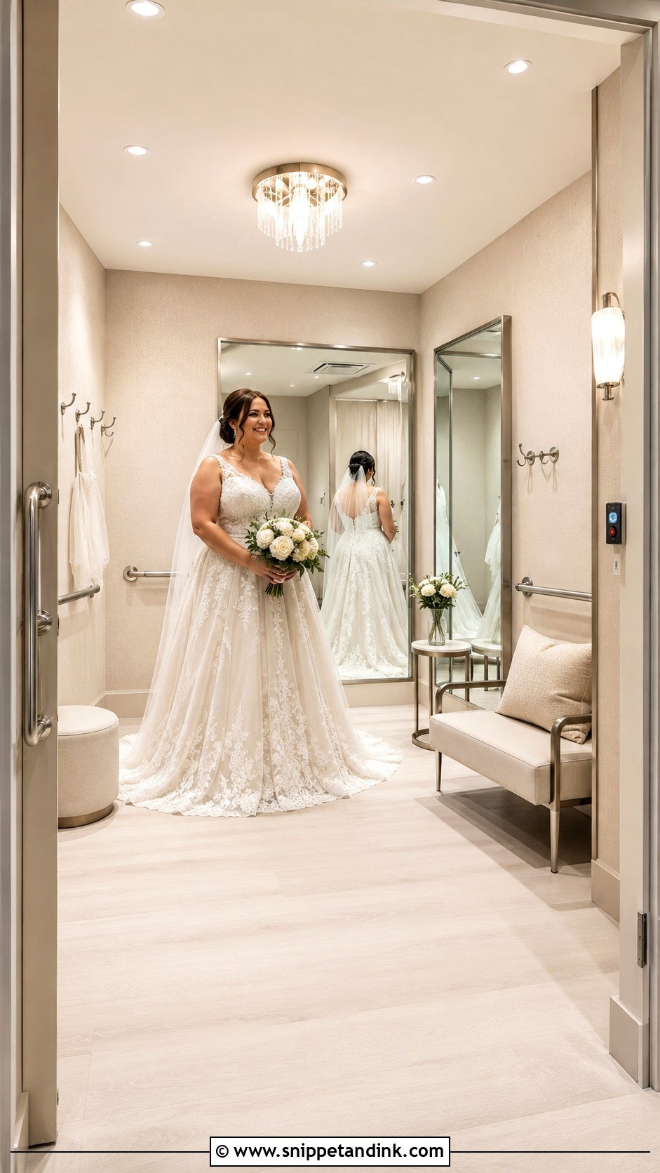 Accessible Bridal Fitting Room - Snippet and Ink - 20 Bridal Fitting Room Ideas