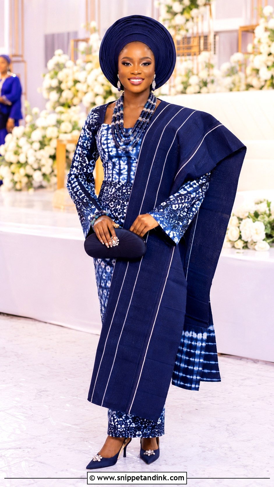 Adire And Aso Oke Yoruba Wedding Dress - Snippet and Ink - 20 Yoruba Wedding Dress Ideas
