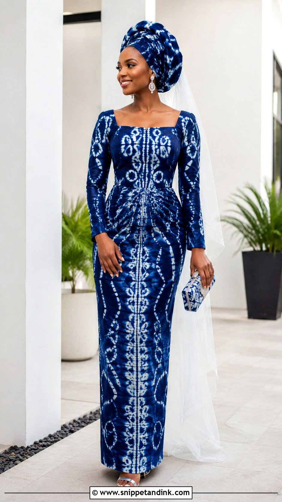 Adire Indigo Wedding Dress - Snippet and Ink - 20 Modern African Wedding Dresses