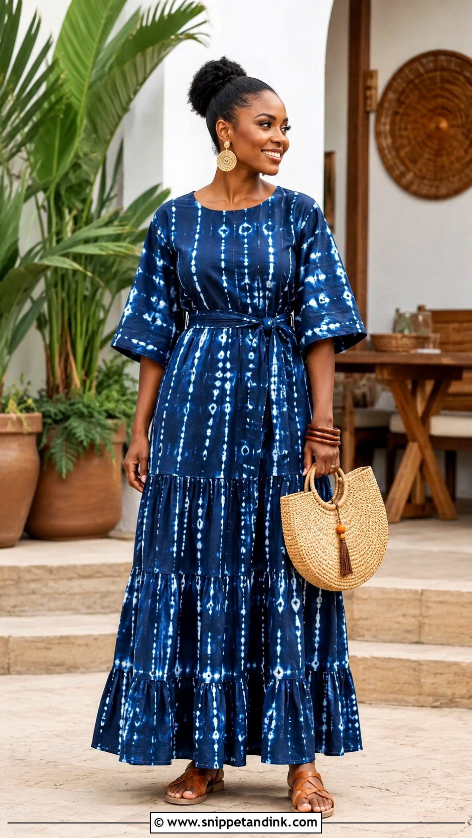 Adire Maxi Nigerian Gown - Snippet and Ink - 20 Nigerian Gown Ideas