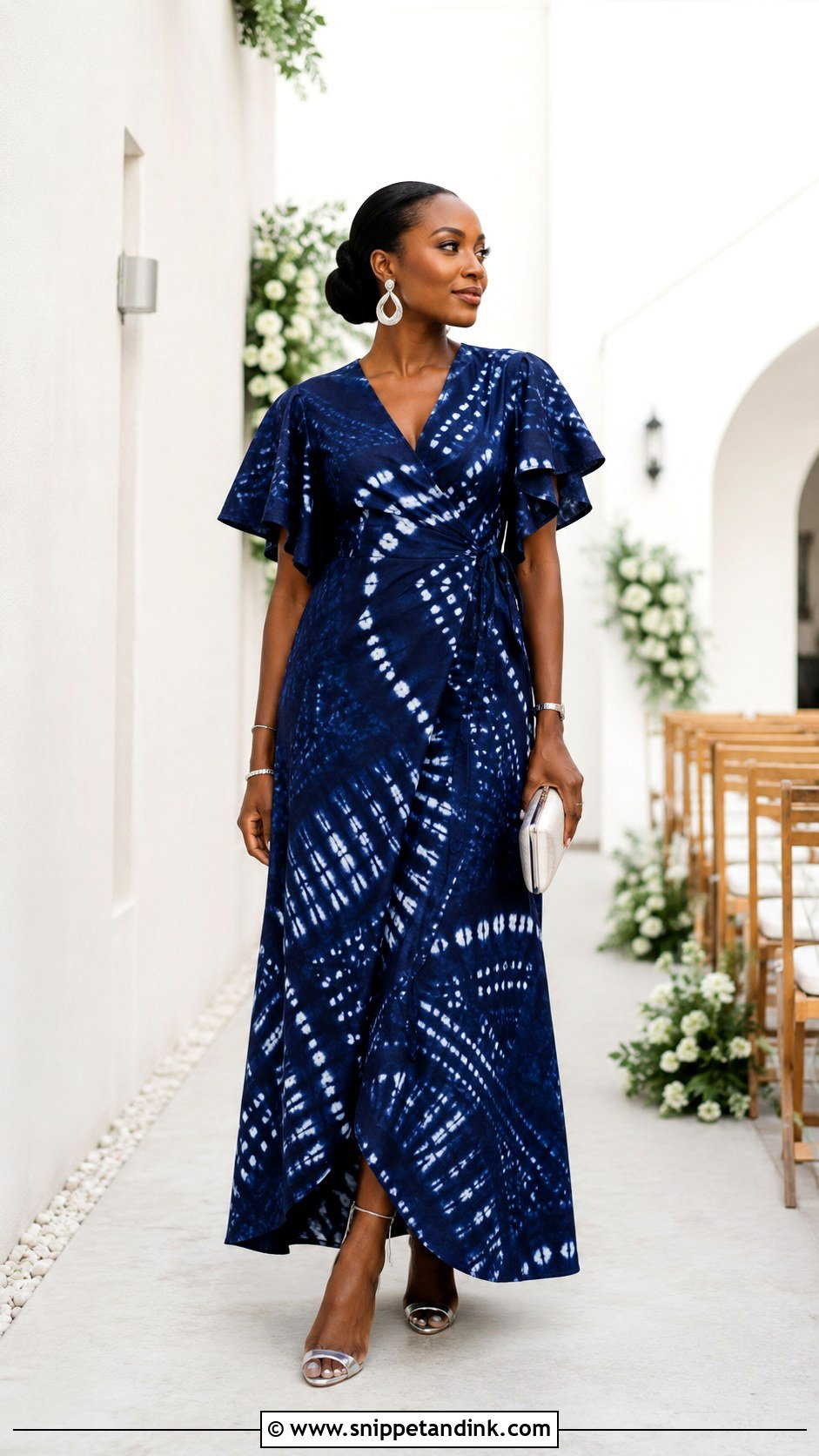 Adire Wrap Dress Wedding Outfit - Snippet and Ink - 20 African Wedding Outfits