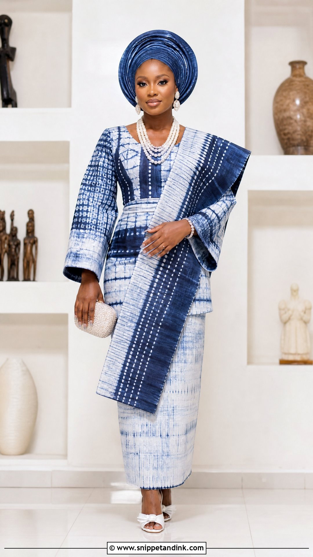 Adire Yoruba Bridal Attire - Snippet and Ink - 25 Yoruba Bride Traditional Attire Ideas