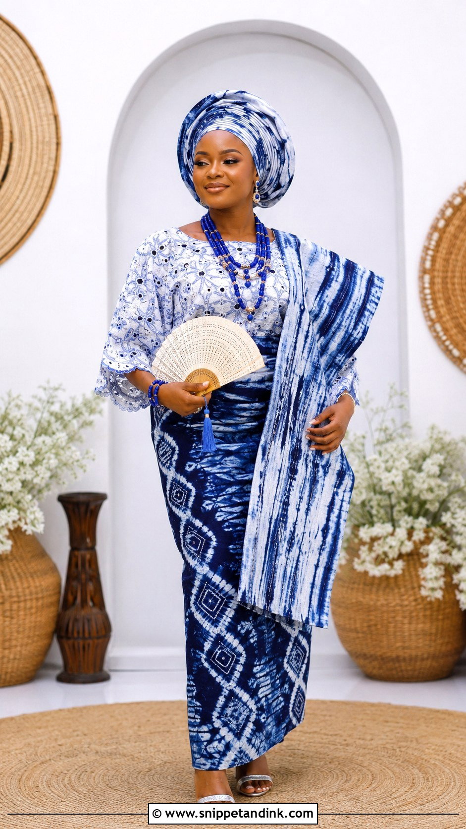 Adire Yoruba Bride Attire - Snippet and Ink - 25 Yoruba Traditional Wedding Attire for Bride Ideas