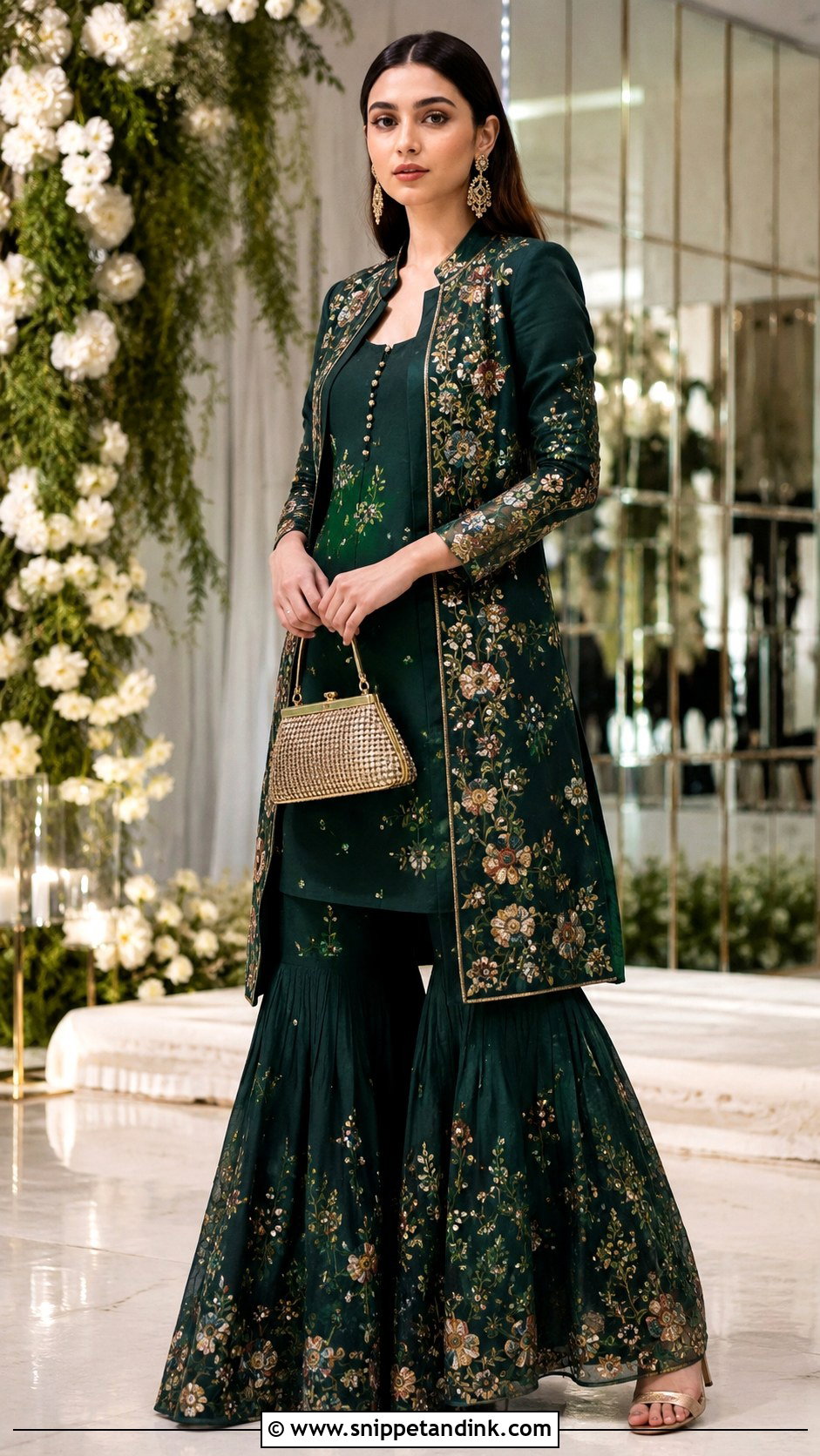 Aditi Rao Hydari Green Gharara - Snippet and Ink - 20 Aditi Rao Hydari Wedding Outfit Ideas