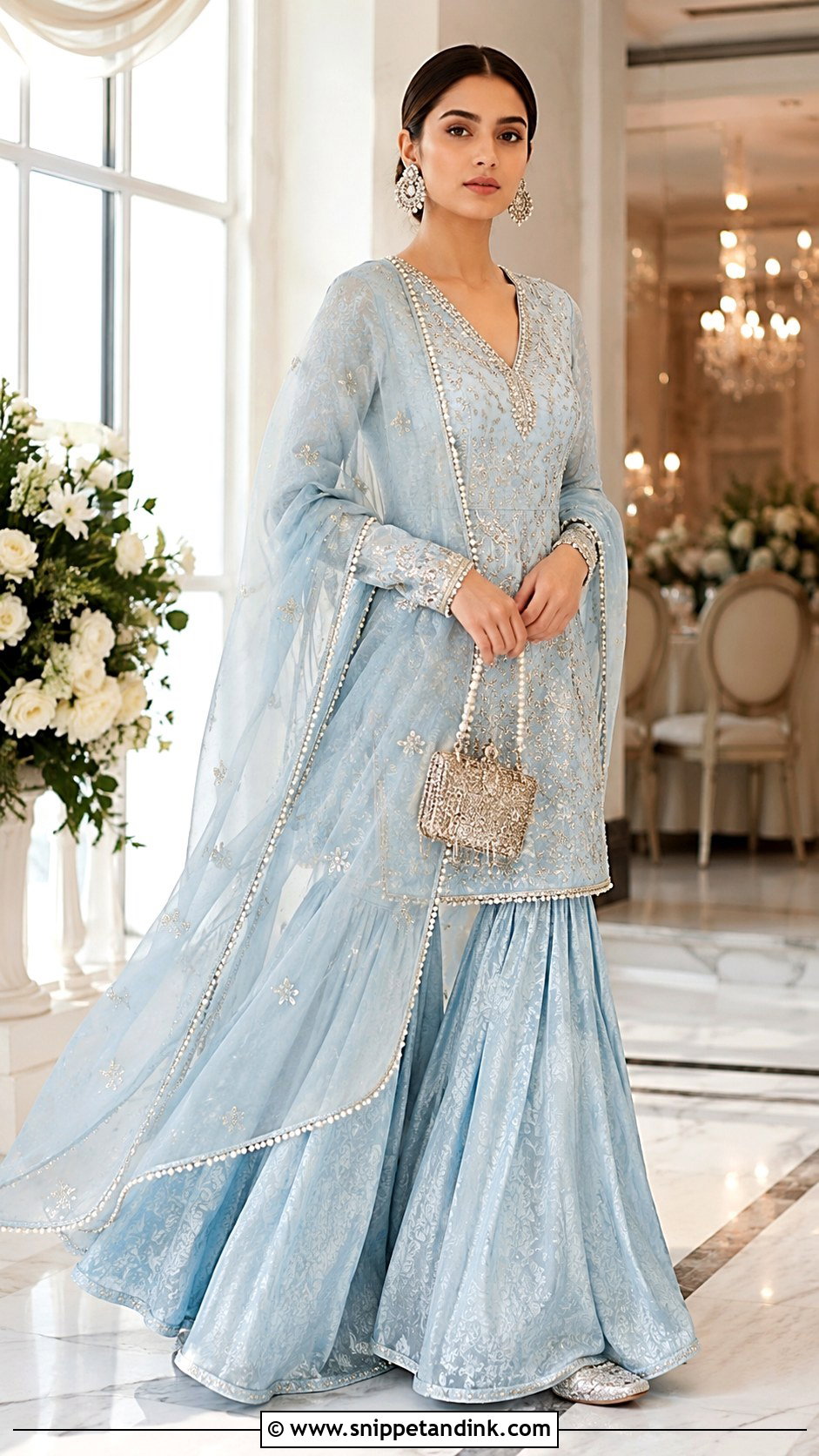 Aditi Rao Hydari Sky Blue Sharara - Snippet and Ink - 20 Aditi Rao Hydari Wedding Outfit Ideas