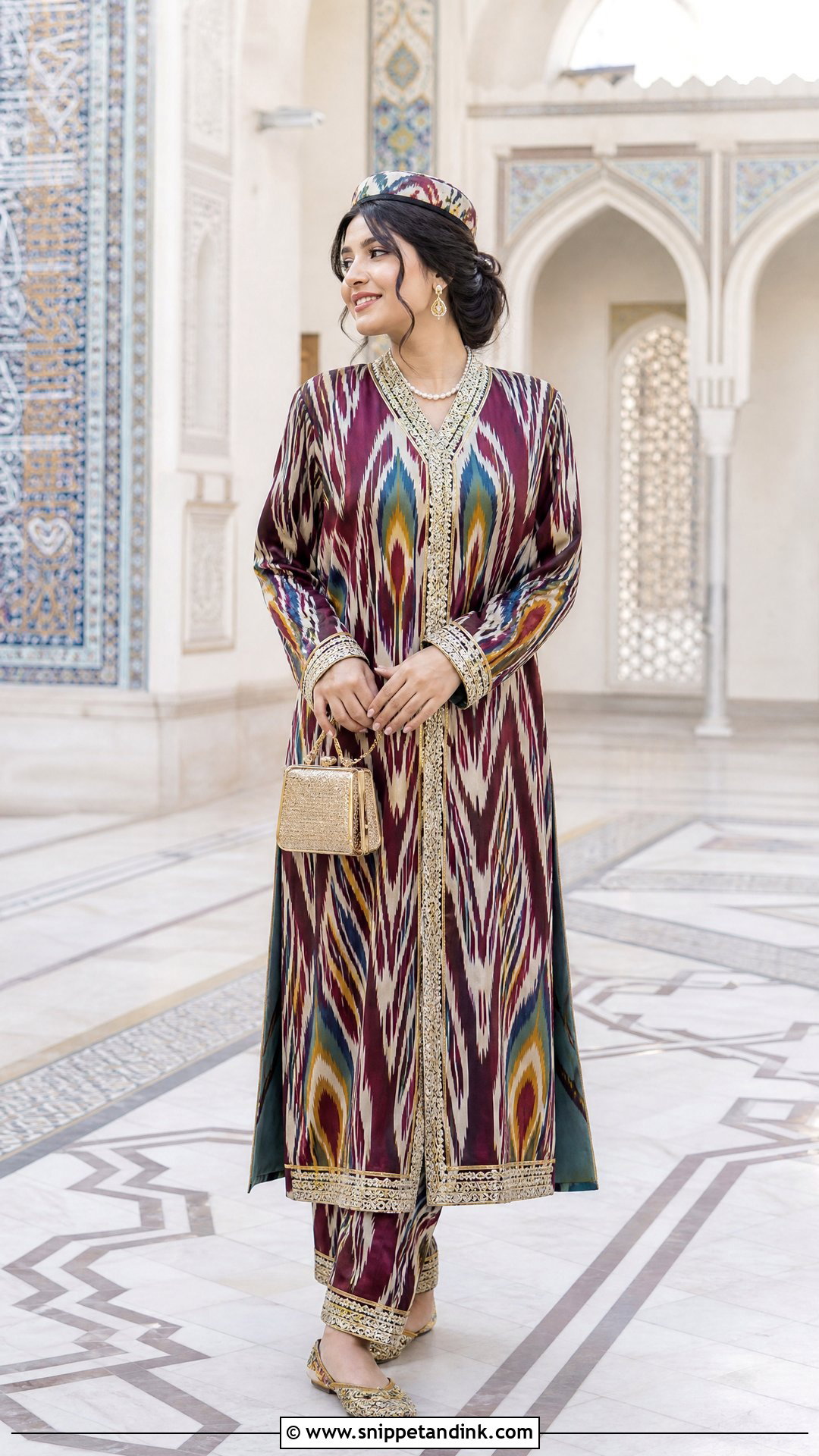 Adras Uzbek Wedding Dress With Lozim - Snippet and Ink - 20 Uzbek Wedding Dress Ideas
