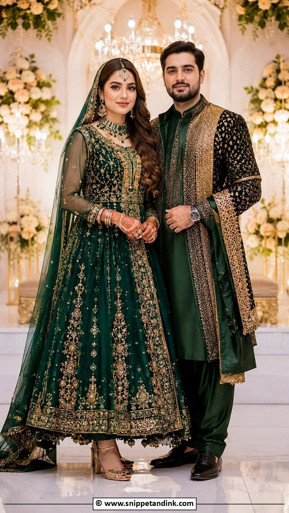 Afghan Green Dress Wedding Attire - Snippet and Ink - 35 Traditional Wedding Attire Ideas