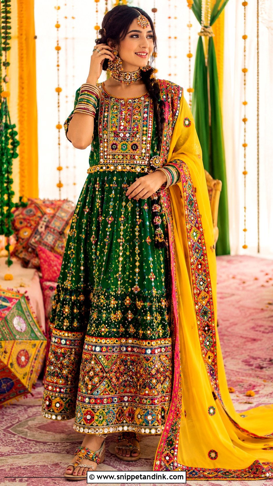 Afghan Henna Night Dress - Snippet and Ink - 25 Afghan Wedding Dress Ideas