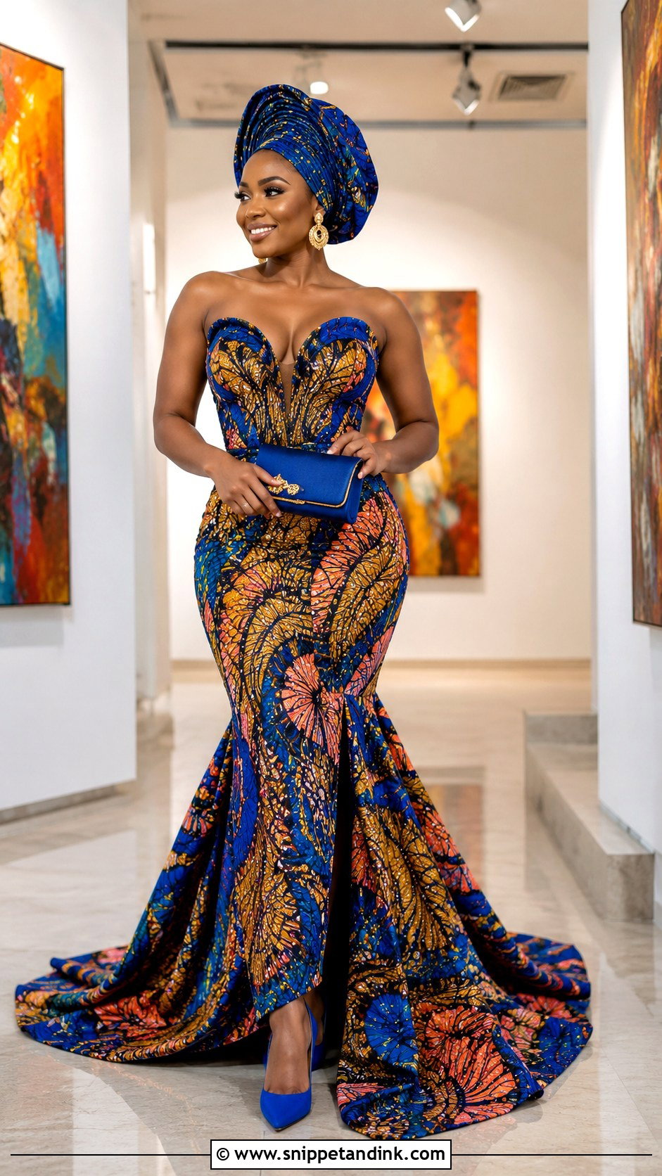 African Print Long Tail Gown - Snippet and Ink - 20 Long Tail Gown Ideas