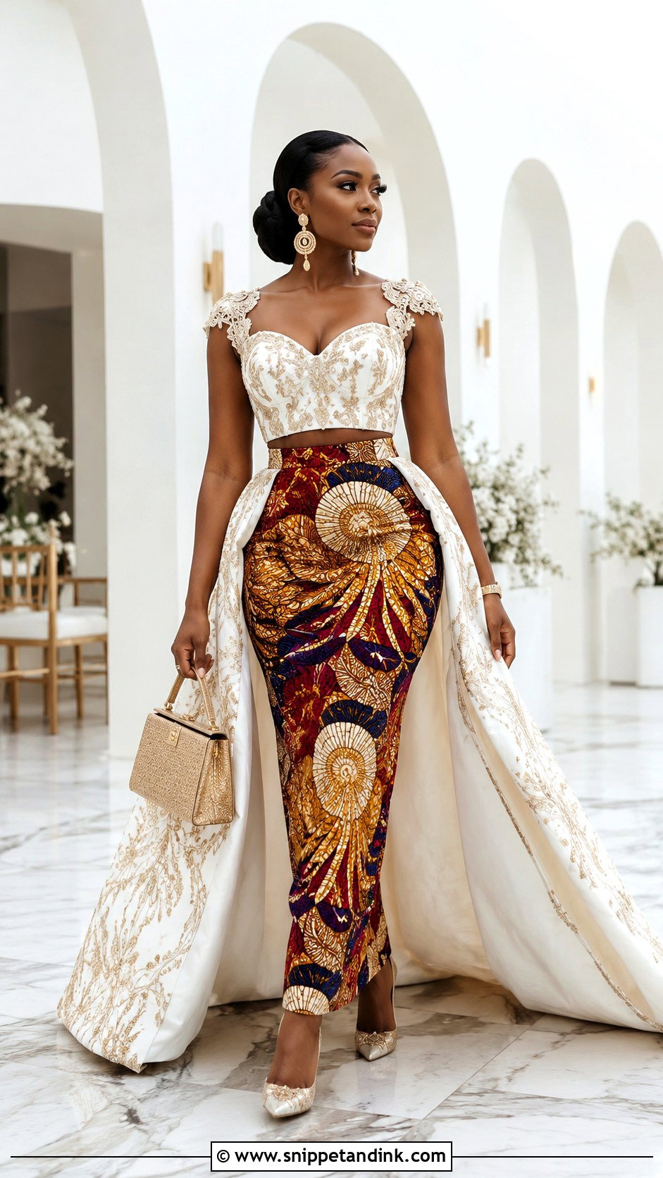African Print Two Piece Wedding Dress - Snippet and Ink - 20 Modern African Wedding Dresses