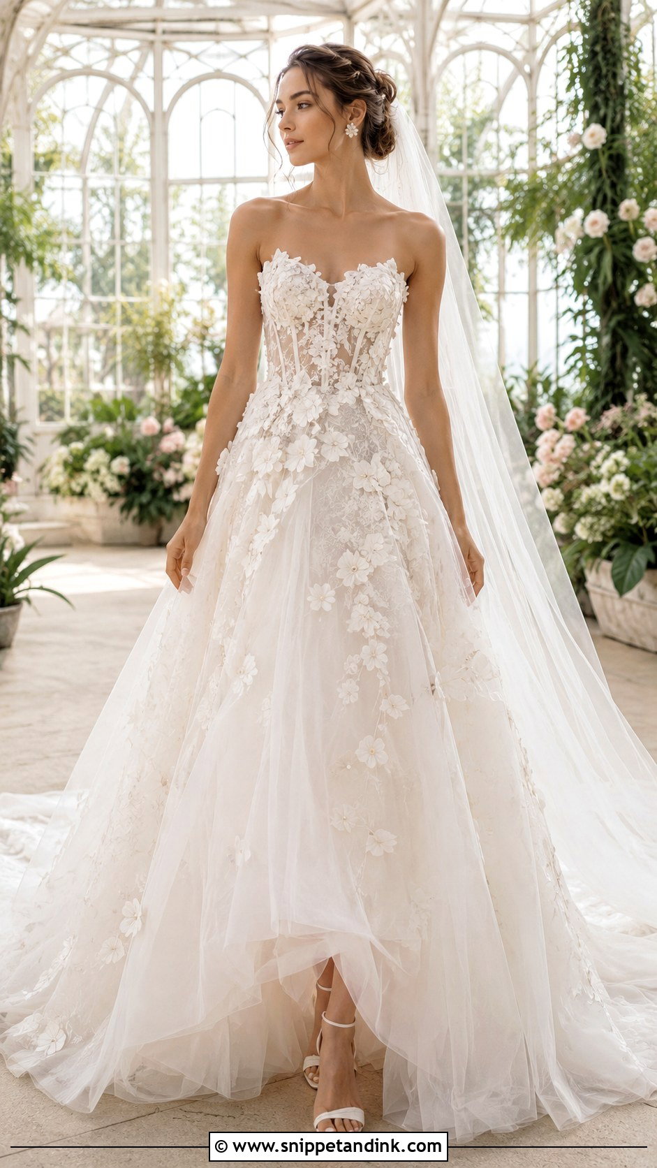 Aire Barcelona 3D Floral Wedding Dress - Snippet and Ink - 20 Aire Barcelona Wedding Dress Ideas