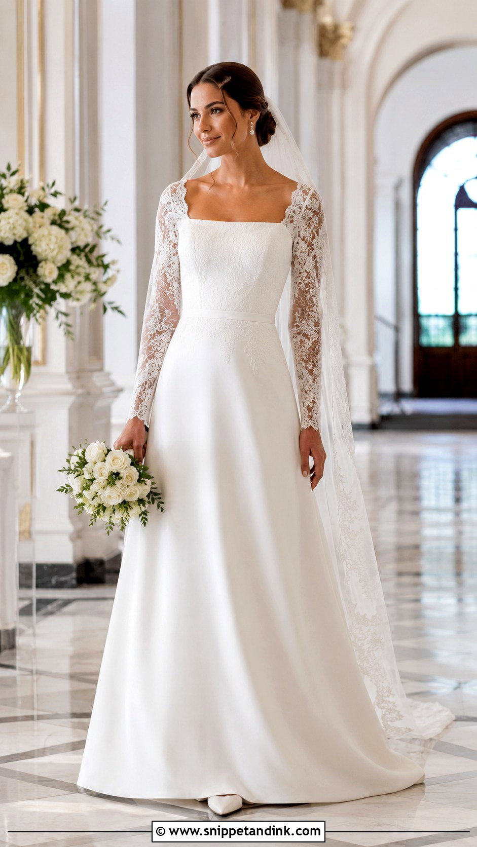 Aire Barcelona A Line Wedding Dress With Long Sleeves - Snippet and Ink - 20 Aire Barcelona Wedding Dress Ideas