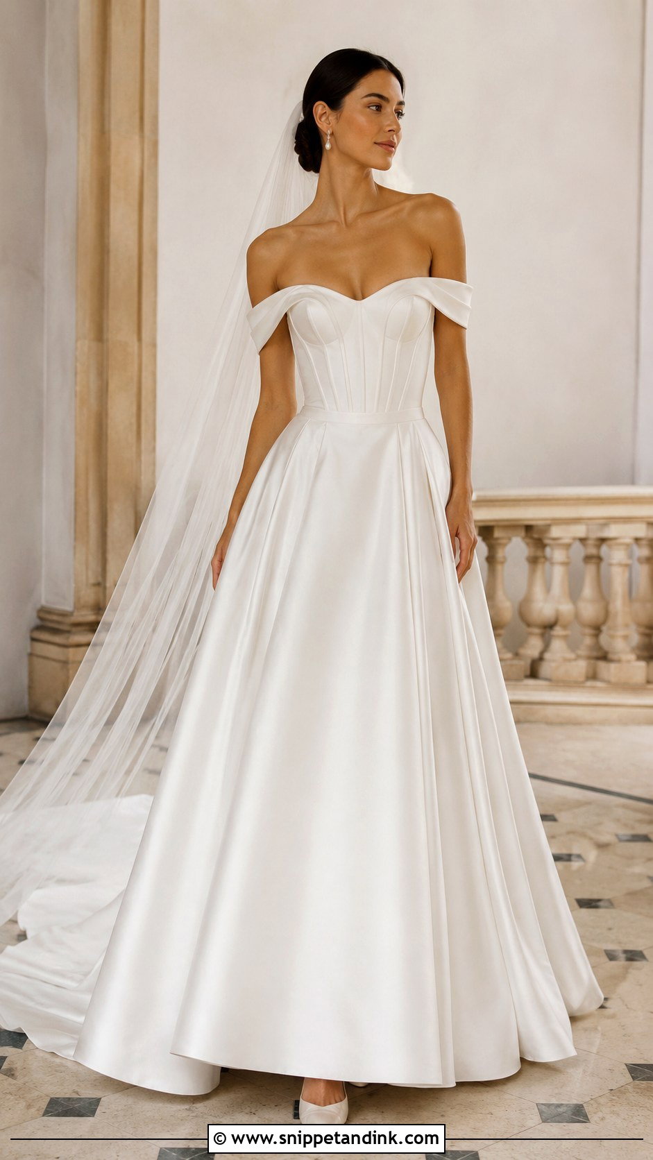 Aire Barcelona Off The Shoulder Wedding Dress - Snippet and Ink - 20 Aire Barcelona Wedding Dress Ideas