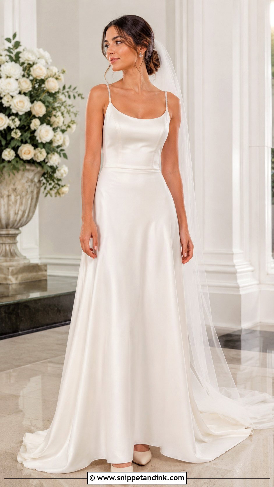 Aire Barcelona Scoop Neck Wedding Dress With Beaded Straps - Snippet and Ink - 20 Aire Barcelona Wedding Dress Ideas