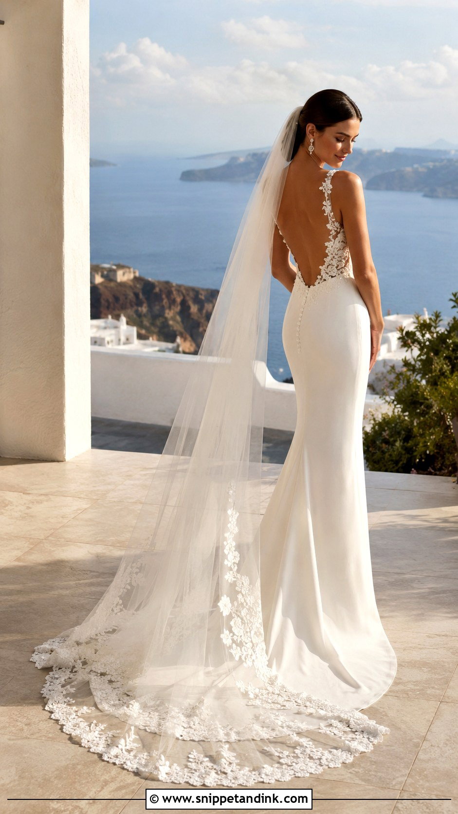 Aire Barcelona Sheath Wedding Dress With Lace Train - Snippet and Ink - 20 Aire Barcelona Wedding Dress Ideas