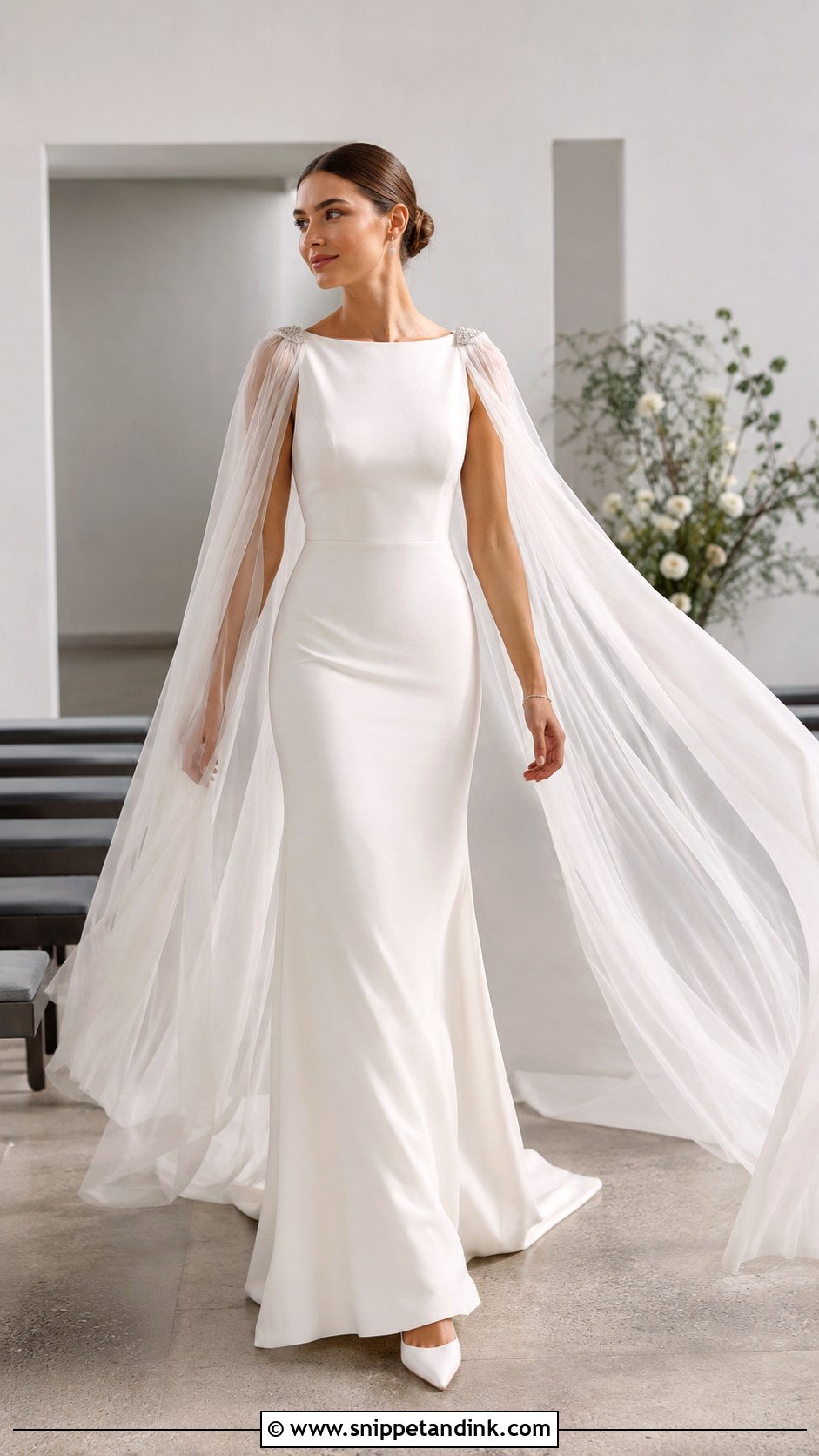 Aire Barcelona Wedding Dress With Tulle Cape - Snippet and Ink - 20 Aire Barcelona Wedding Dress Ideas
