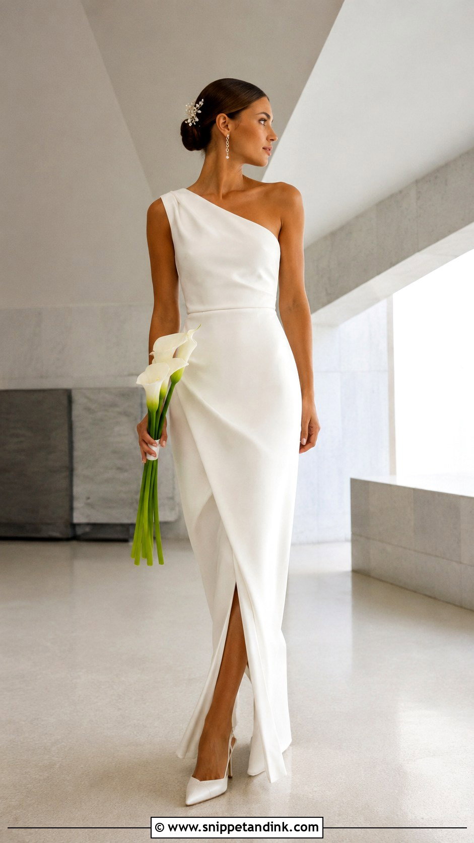 Aire One Shoulder Wedding Dress - Snippet and Ink - 20 Grace Loves Lace Wedding Dress Ideas