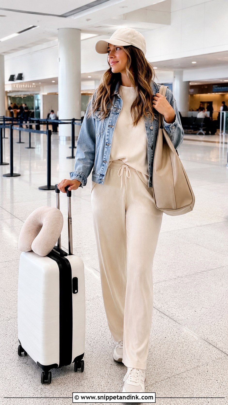 Airport Bachelorette Travel Outfit - Snippet and Ink - 25 Bachelorette Trip Outfits