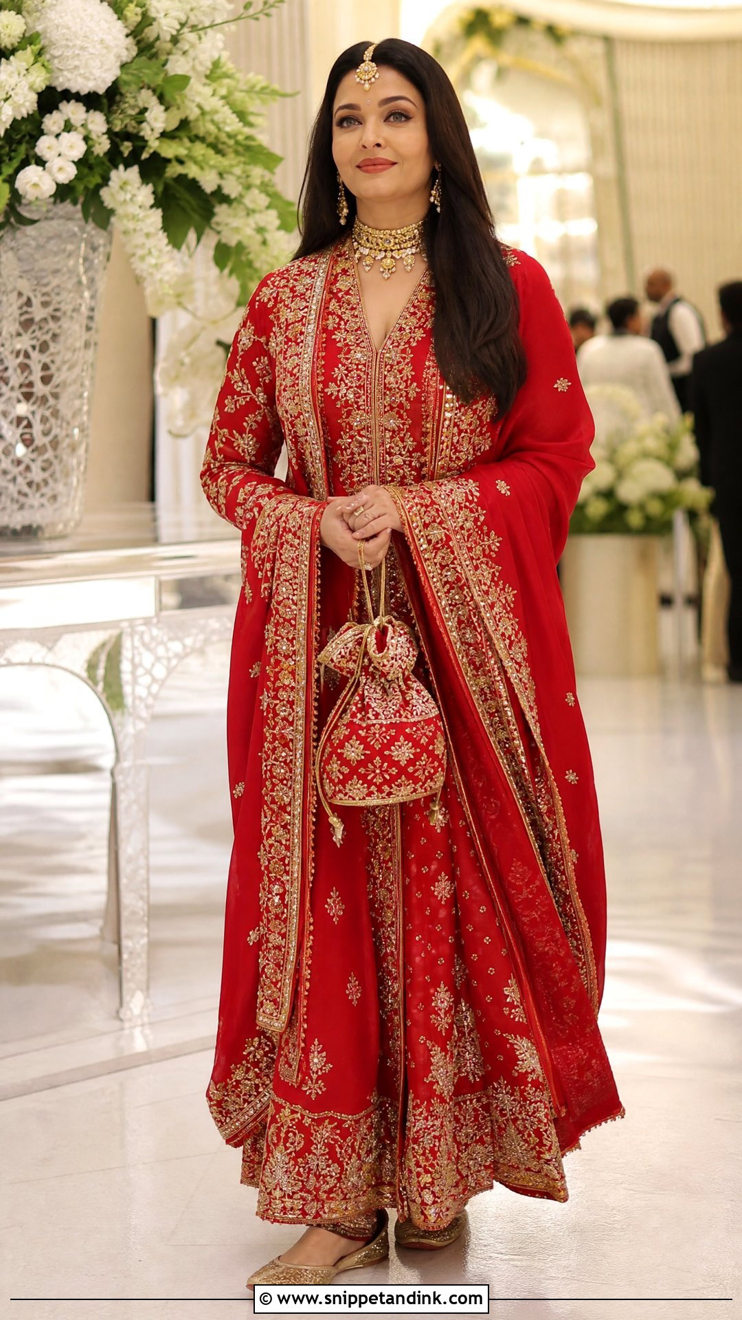 Aishwarya Rai Ambani Wedding Anarkali - Snippet and Ink - 20 Ambani Wedding Celebrity Outfits
