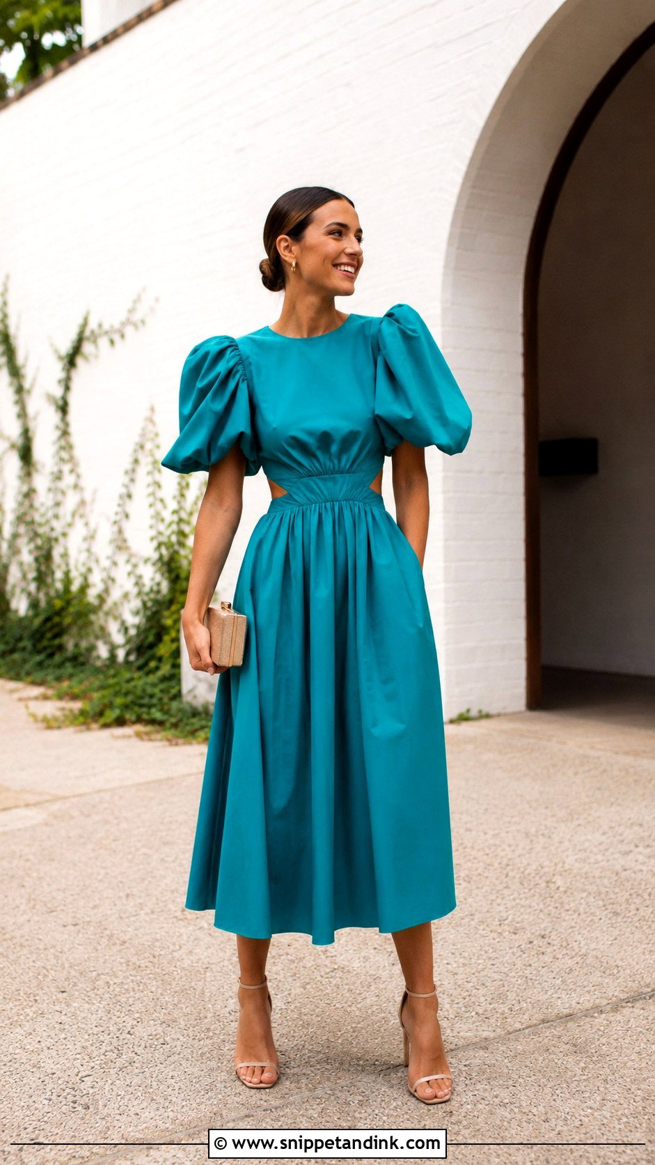 Aje Puff Sleeve Midi Dress - Snippet and Ink - 20 Designer Dresses for Wedding