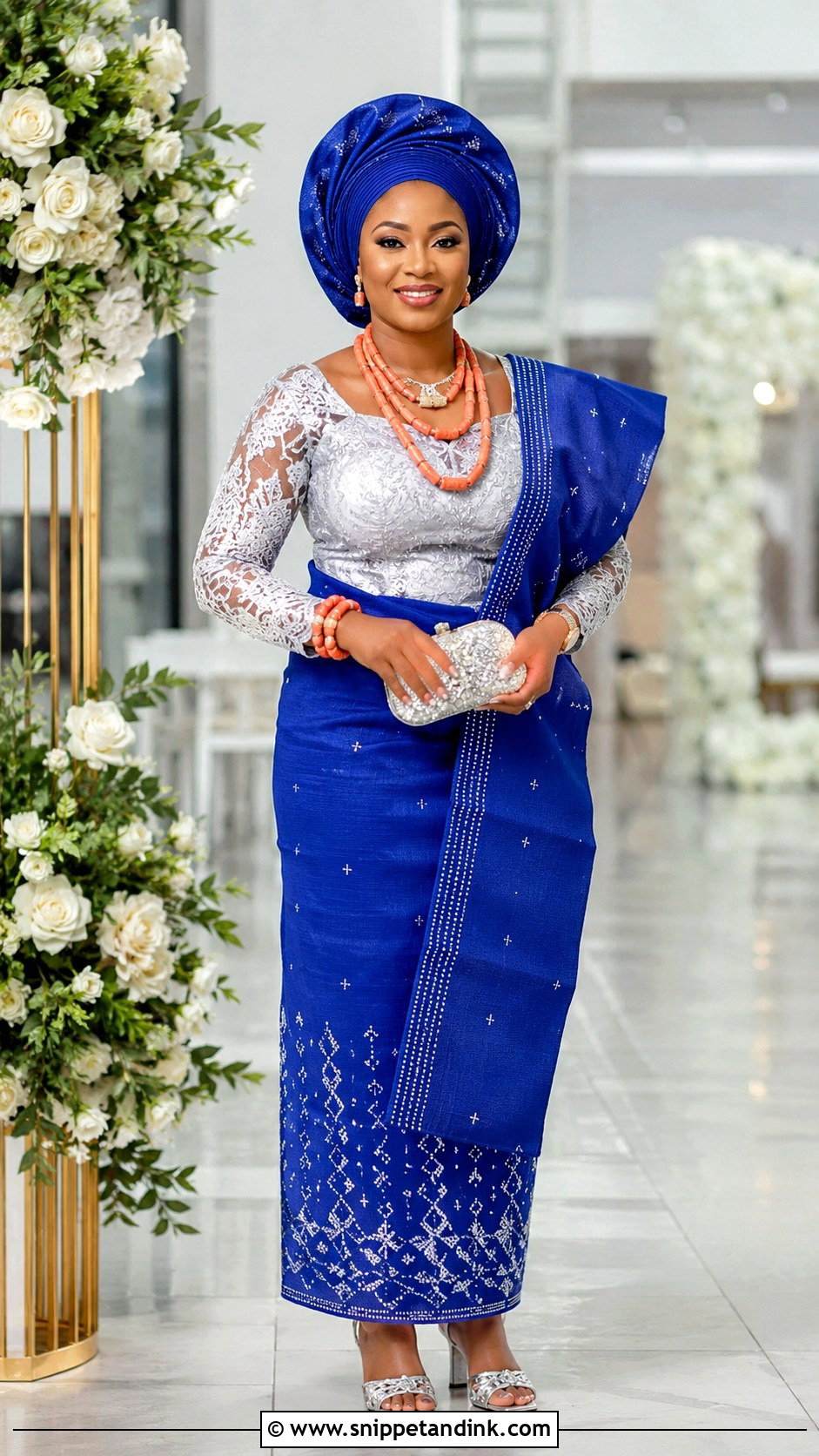 Akwa Ibom Bride Royal Blue Attire - Snippet and Ink - 25 Akwa Ibom Traditional Wedding Attire Ideas