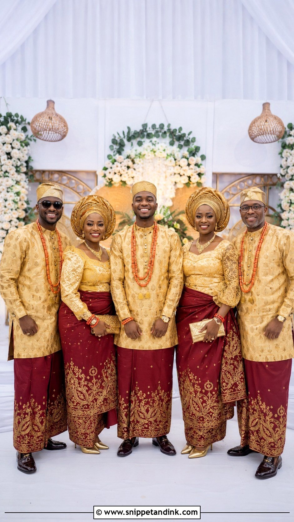 Akwa Ibom Family Coordinated Attire - Snippet and Ink - 25 Akwa Ibom Traditional Wedding Attire Ideas