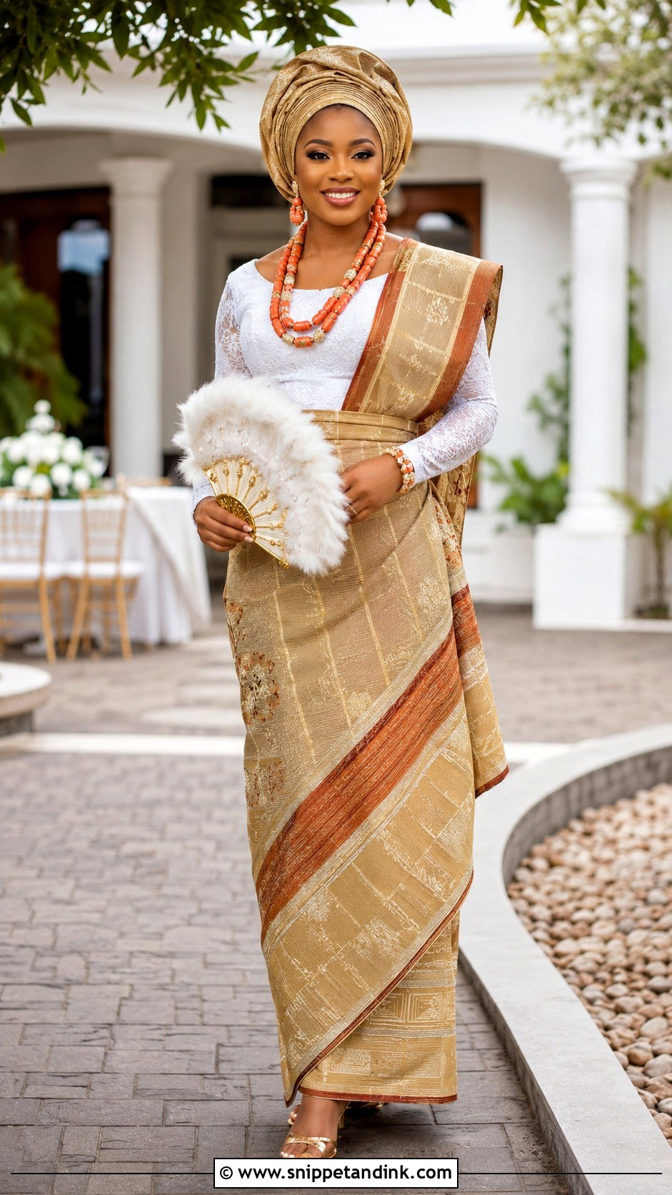 Akwa Ocha Asymmetrical Wrapper Outfit - Snippet and Ink - 20 Akwa Ocha Bride Styles