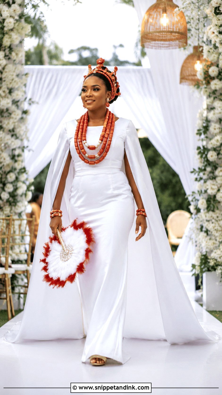Akwa Ocha Cape Sleeve Bridal Gown - Snippet and Ink - 20 Akwa Ocha Bride Styles